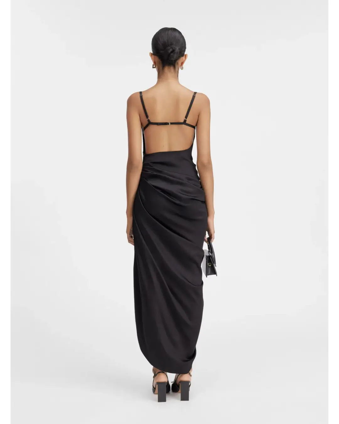 Jacquemus La Saudade longue brodée Dress Black Size AU 8 for rent on The Volte - main image