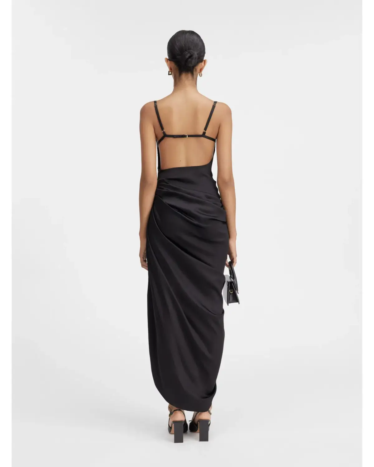 Jacquemus La Saudade longue brodée Dress Black Size AU 8 - Image 3