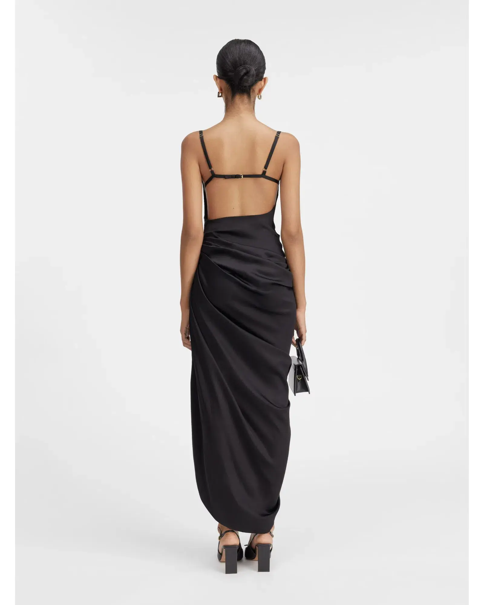 Jacquemus La Saudade longue brodée Dress Black Size AU 8 - Image 3
