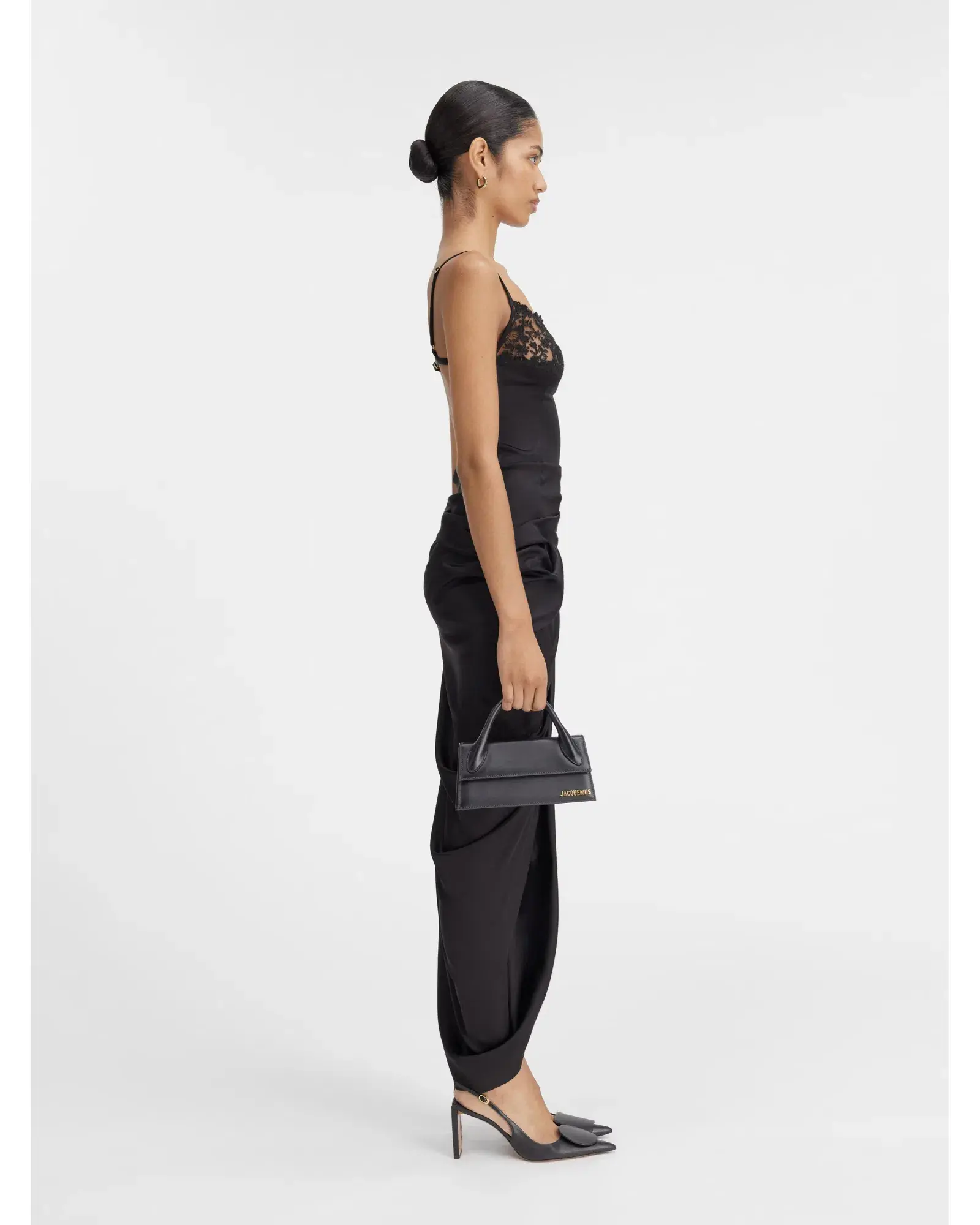 Jacquemus La Saudade longue brodée Dress Black Size AU 8 - Image 2