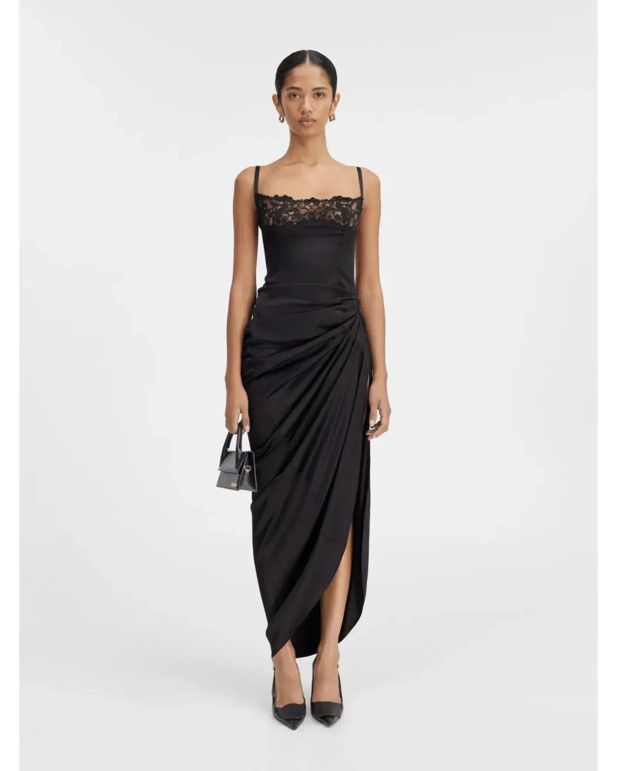 Jacquemus La Saudade longue brodée Dress Black Size AU 8 - Image 1
