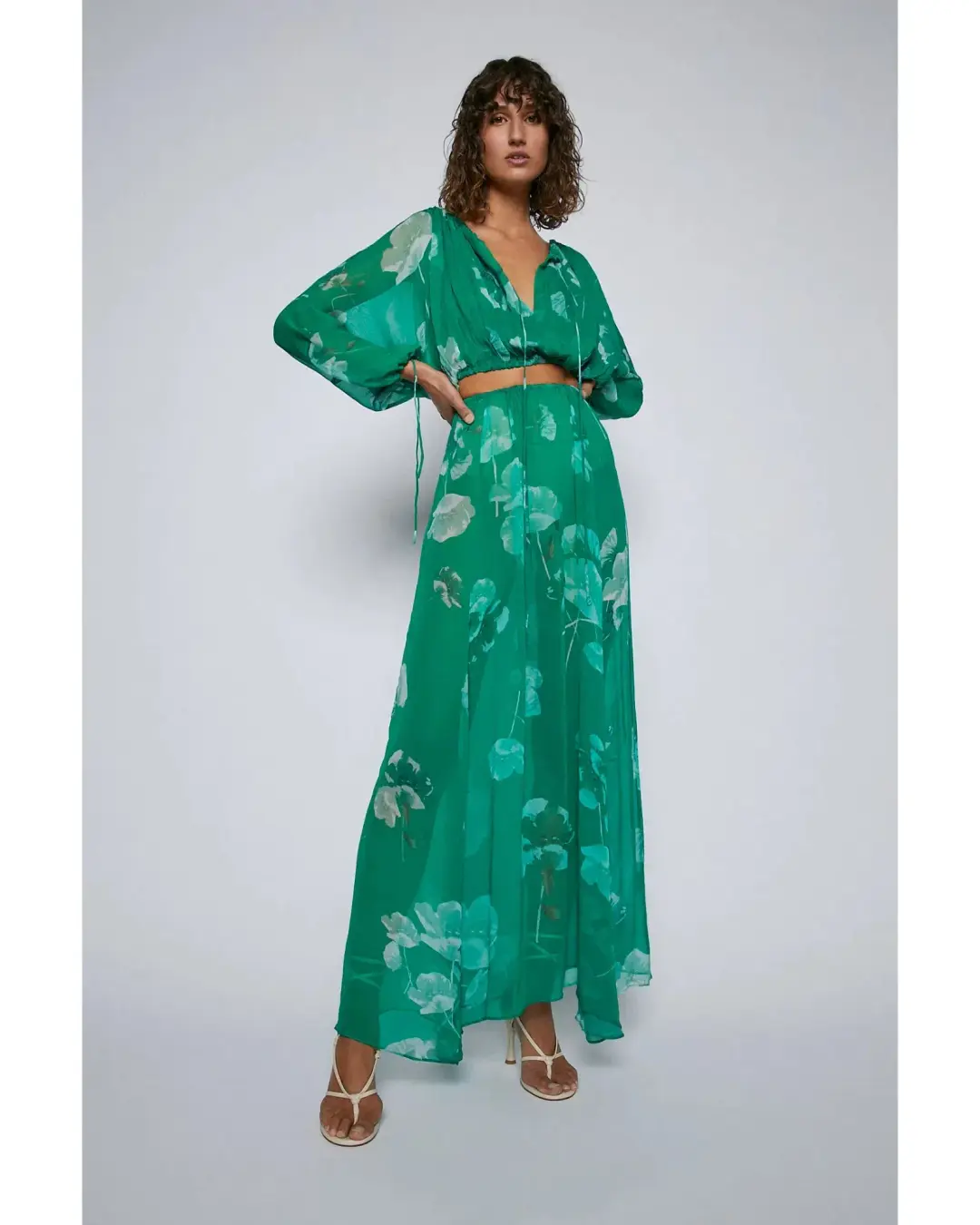 Scanlan Theodore Georgette Floral Set Kelly Green Size AU 8 for rent on The Volte - main image