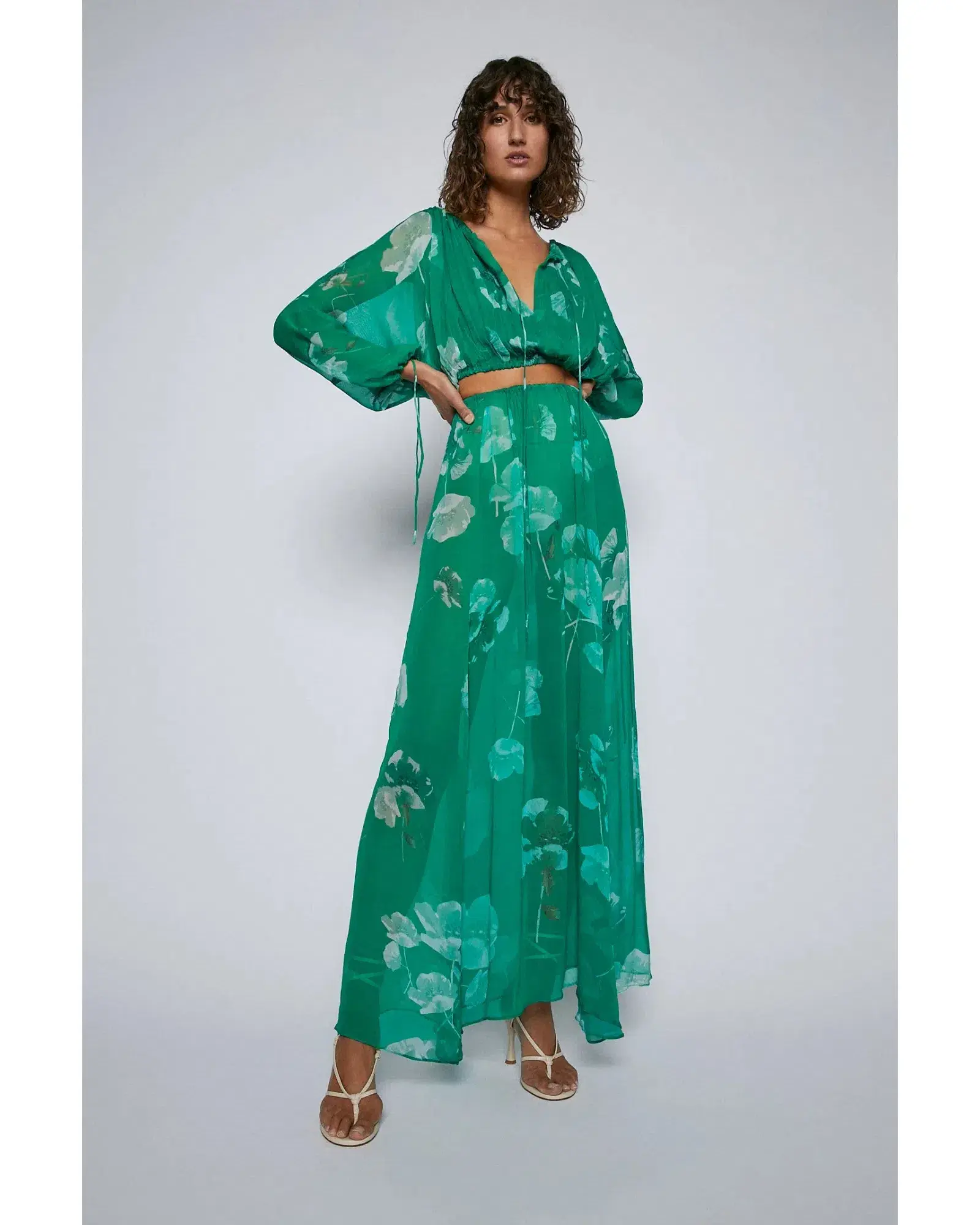 Scanlan Theodore Georgette Floral Set Kelly Green Size AU 8 - Image 2