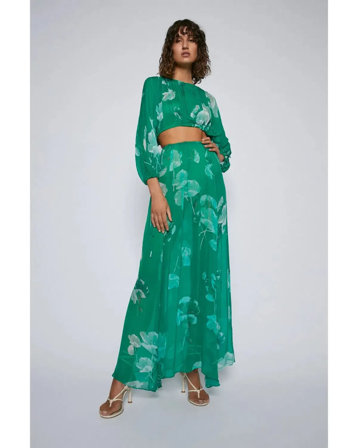 Scanlan Theodore Georgette Floral Set Kelly Green Size AU 8 - Image 1