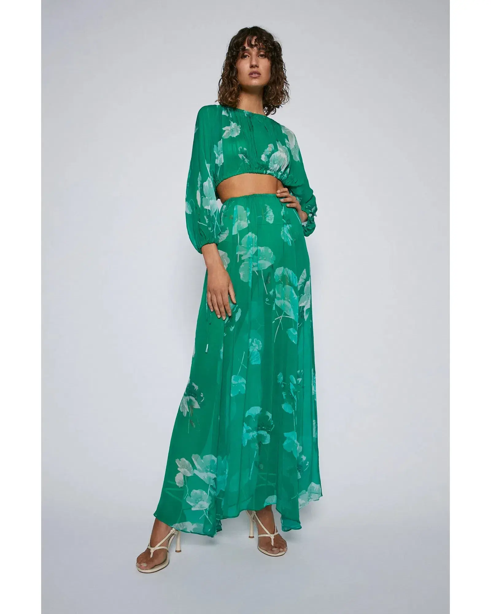 Scanlan Theodore Georgette Floral Set Kelly Green Size AU 8 - Image 1