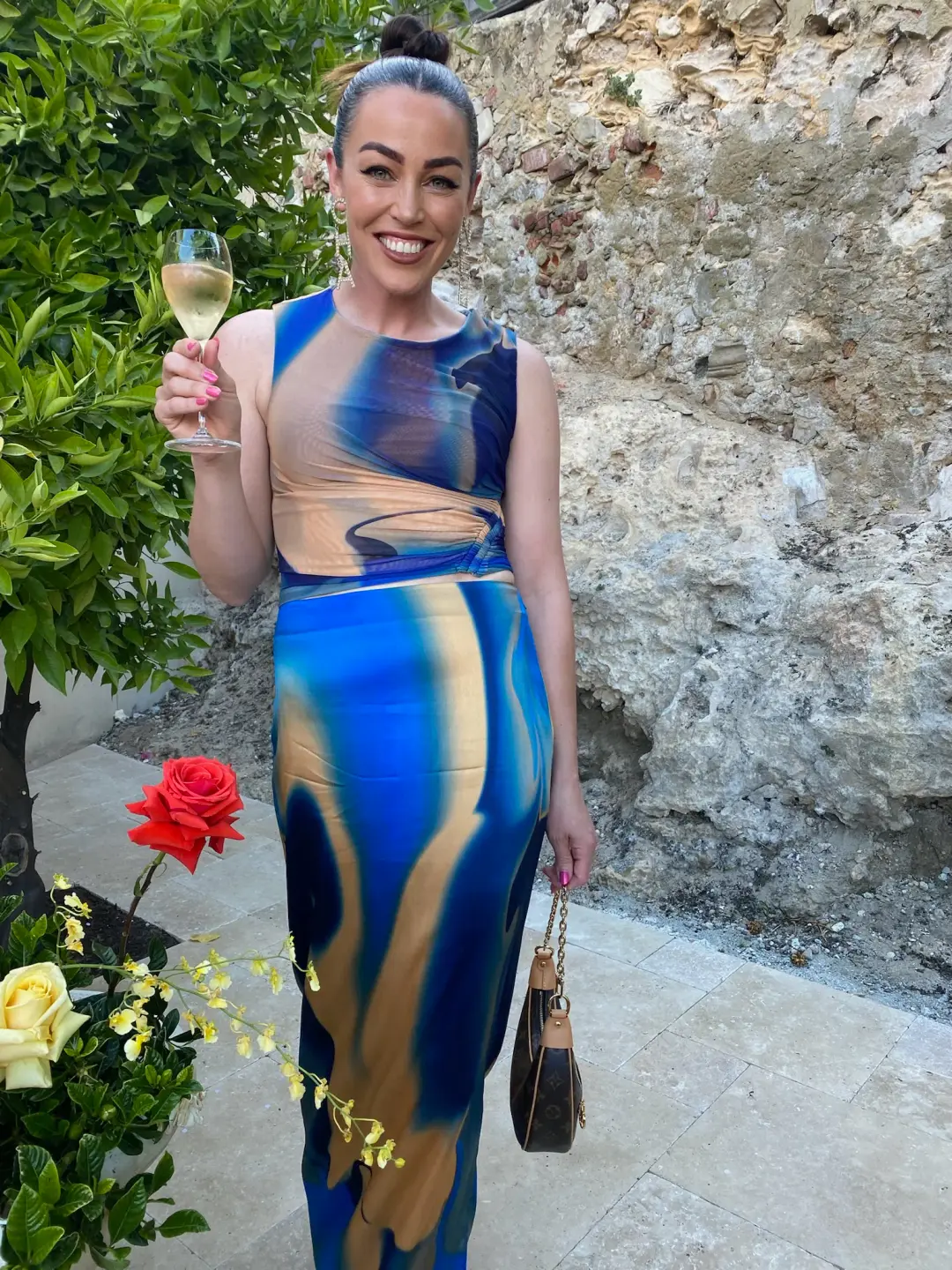 Scanlan Theodore Italian Watercolour Skirt and top in Cobalt Size AU 8 for rent on The Volte - main image