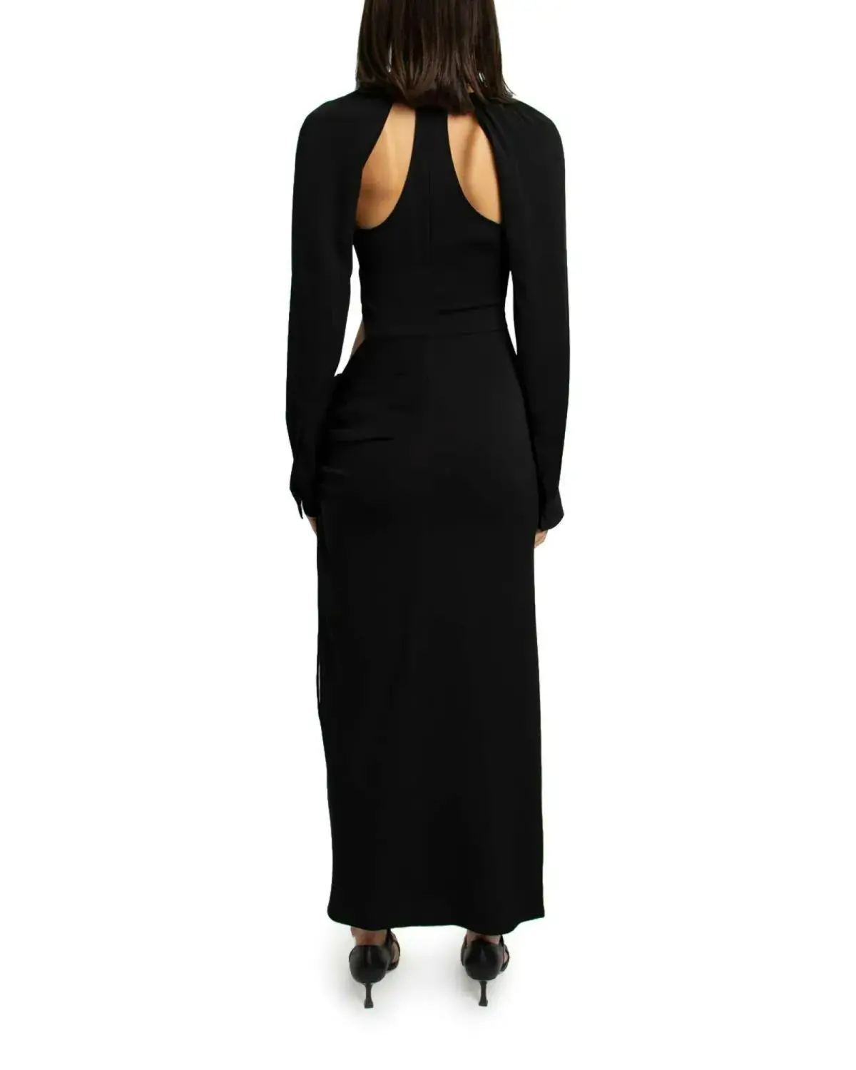 Christopher Esber Ruched Tie Floating Sleeve Dress Black Size AU 8 - Image 2
