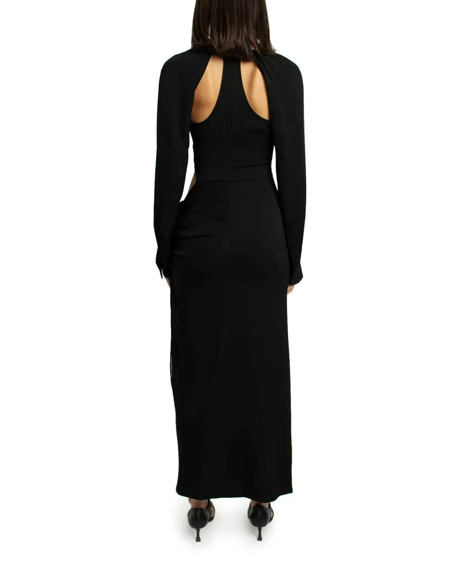 Christopher Esber Ruched Tie Floating Sleeve Dress Black Size AU 8 - Image 2