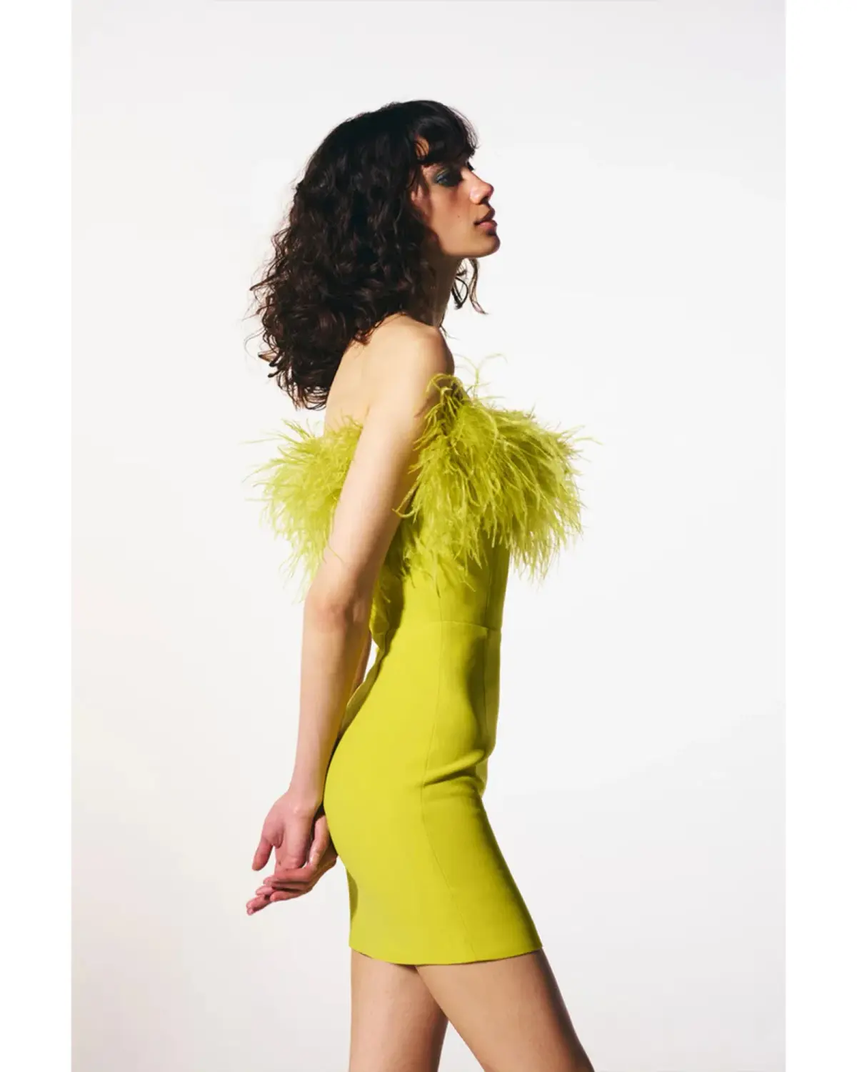 THE NEW ARRIVALS by İlkyaz Özel Cynthia Dress in Acid Lime 8/S - Image 2