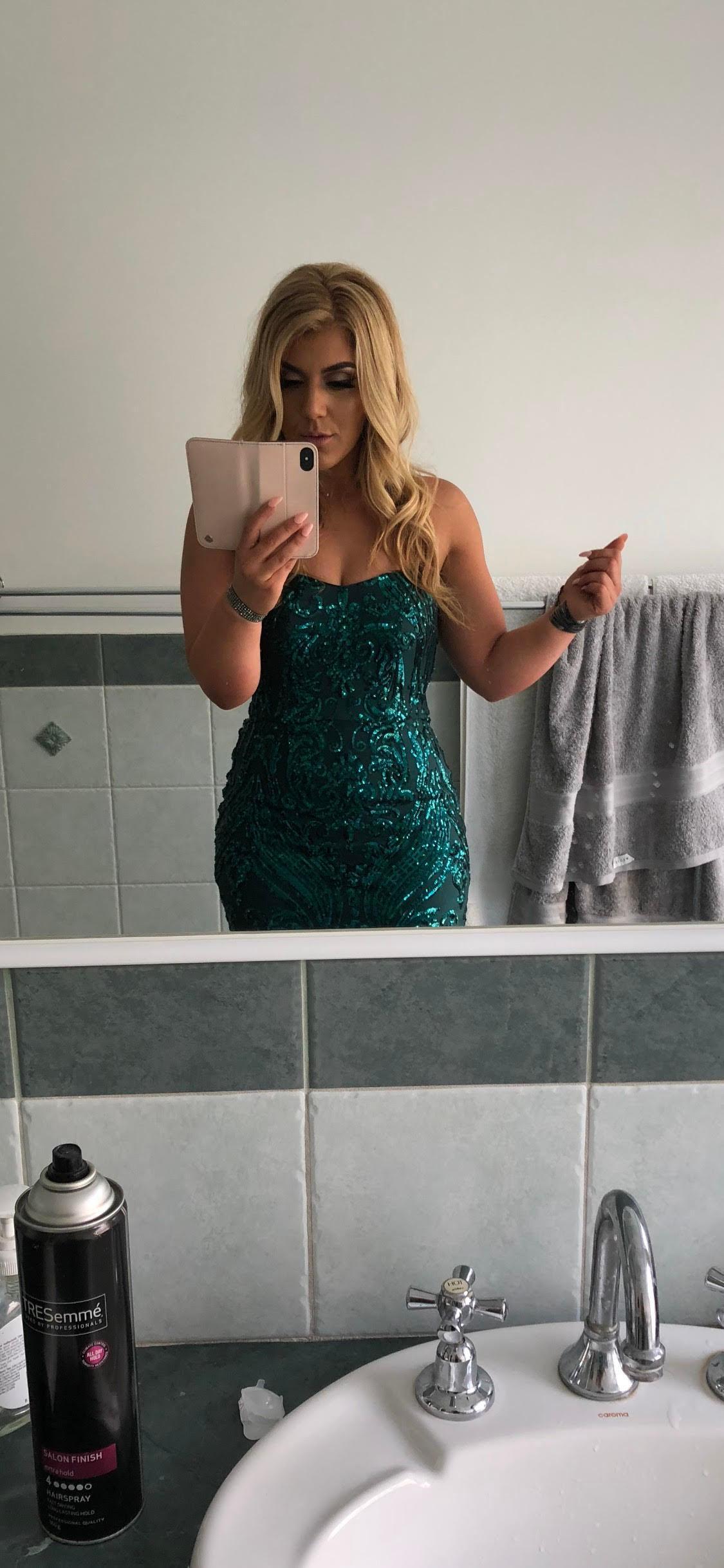 Pilgrim Melanie Sequin Dress Green Size 8 - Image 5