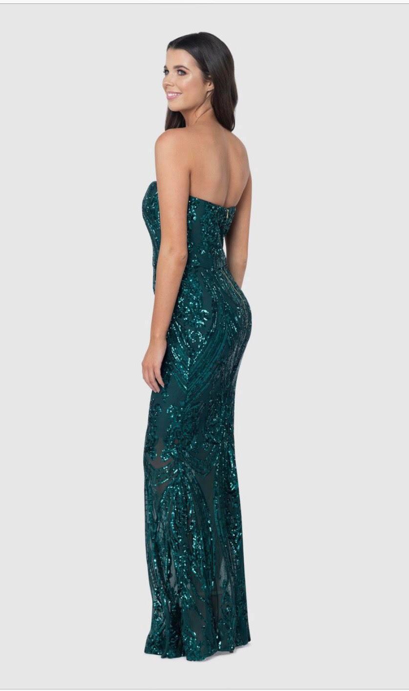 Pilgrim Melanie Sequin Dress Green Size 8 - Image 3