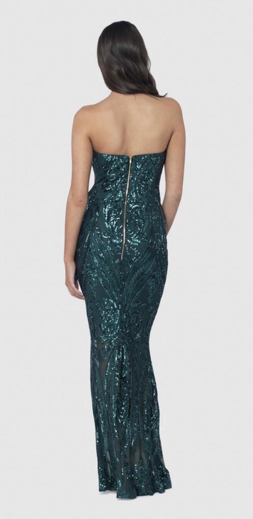 Pilgrim Melanie Sequin Dress Green Size 8 - Image 2