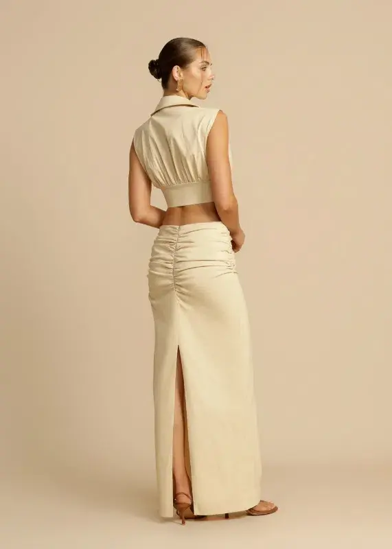 Arcina Ori Carmen Top And Skirt Set Beige Size S / AU 8 for rent on The Volte - main image