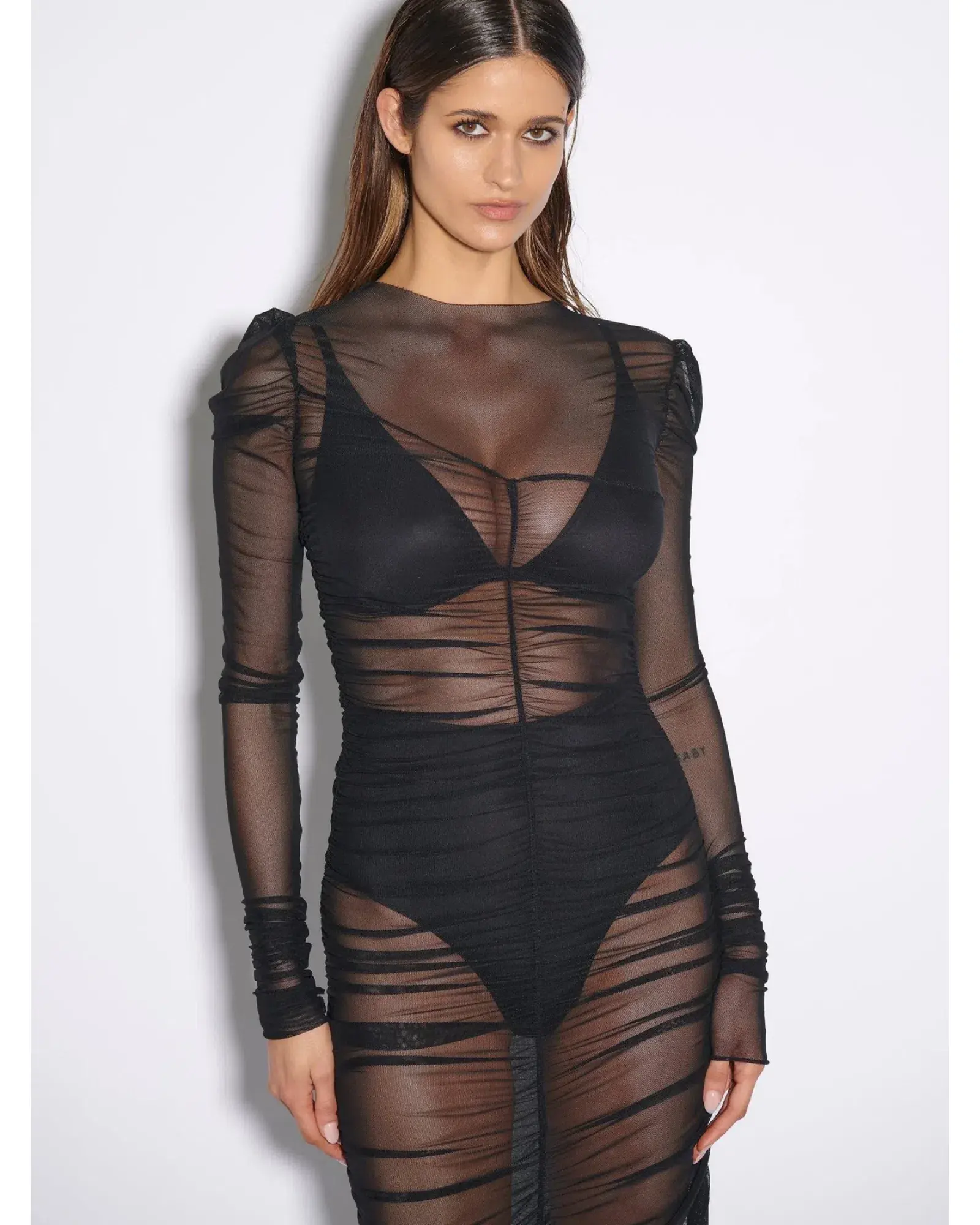 Effie Kats Rhodes Maxi Dress In Black Mesh Size AU 10 - Image 3
