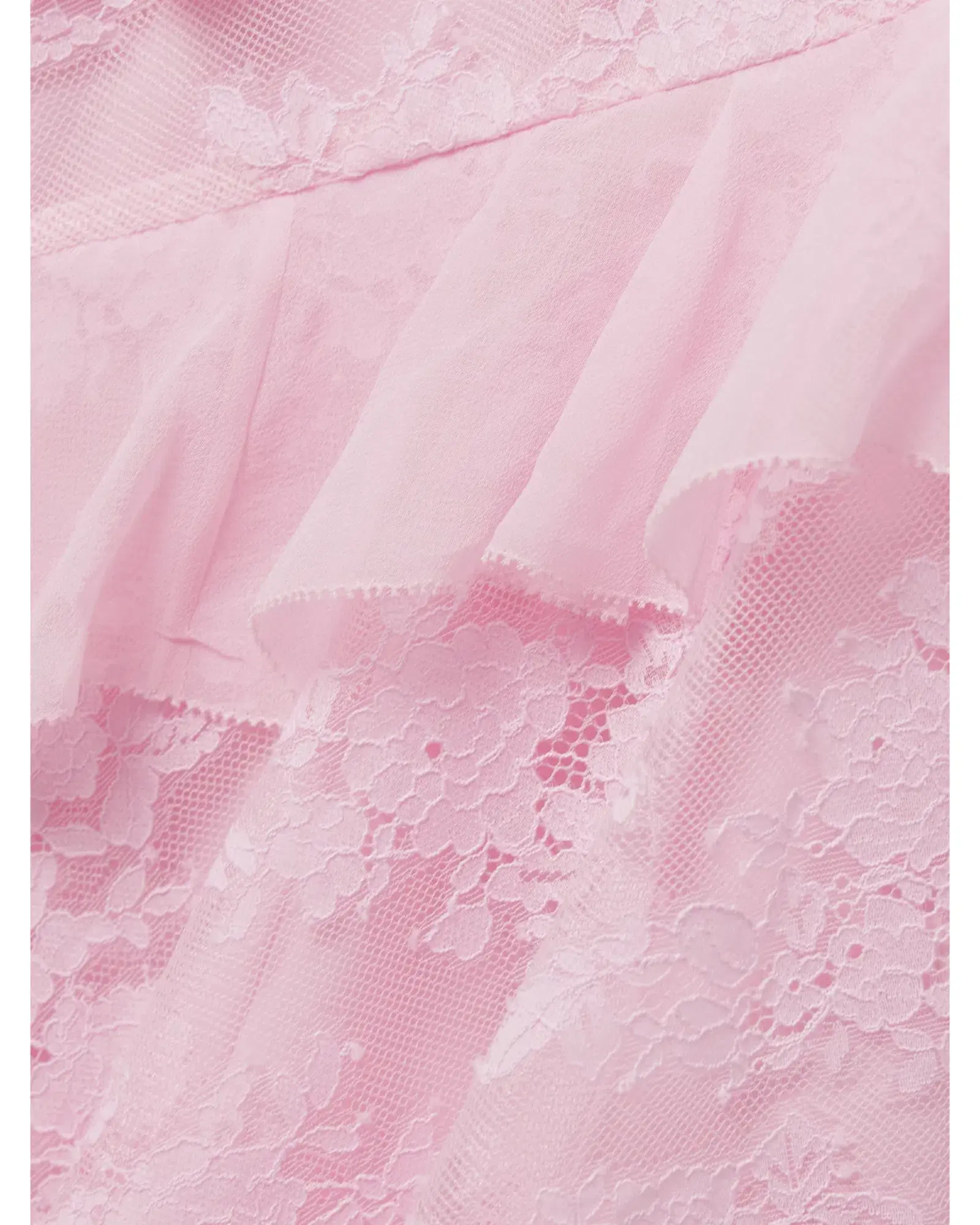 LoveShackFancy Rialto Ruffle-Detail Silk Dress Rose Latte Size AU 6 - Image 3