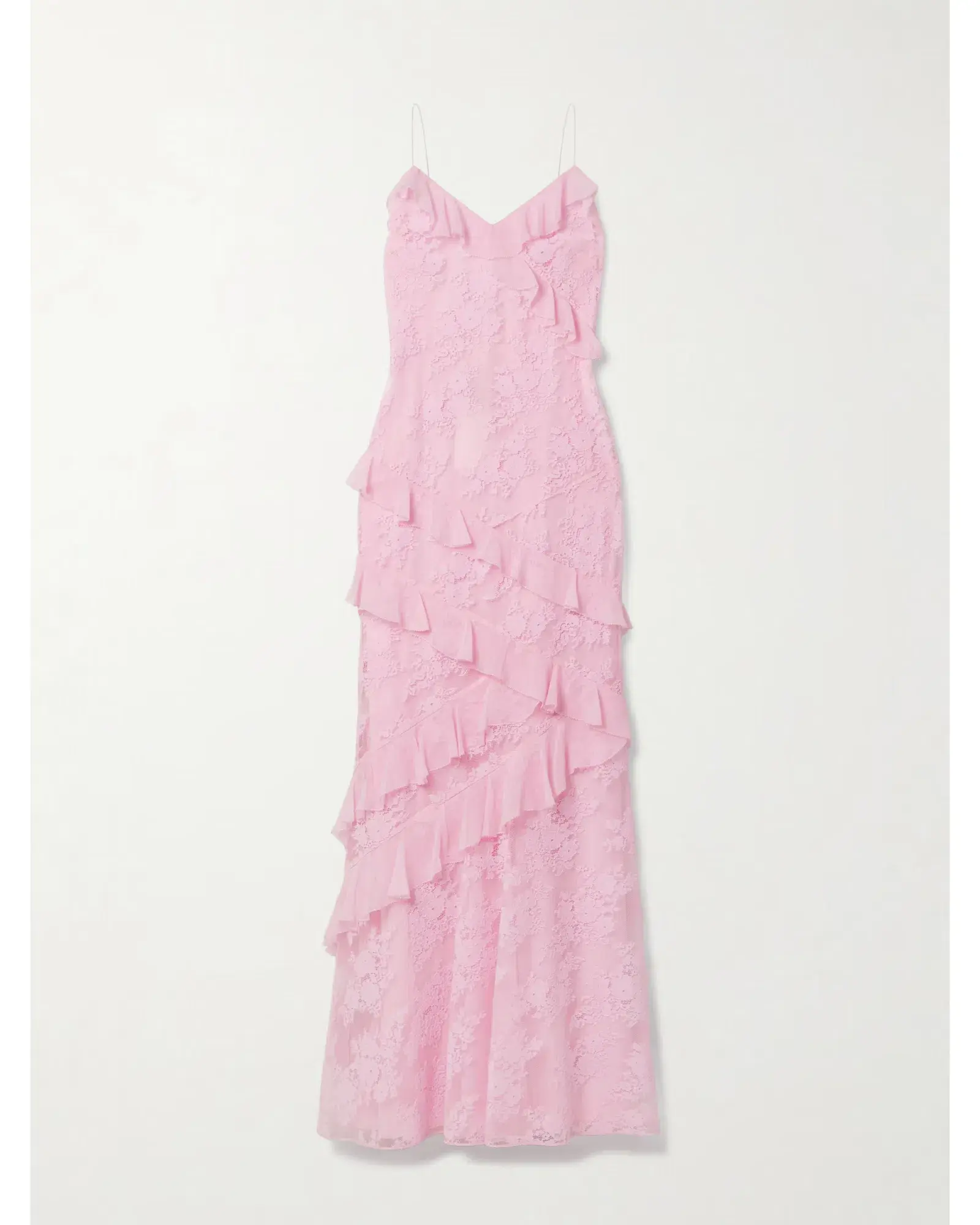 LoveShackFancy Rialto Ruffle-Detail Silk Dress Rose Latte Size AU 6 - Image 4