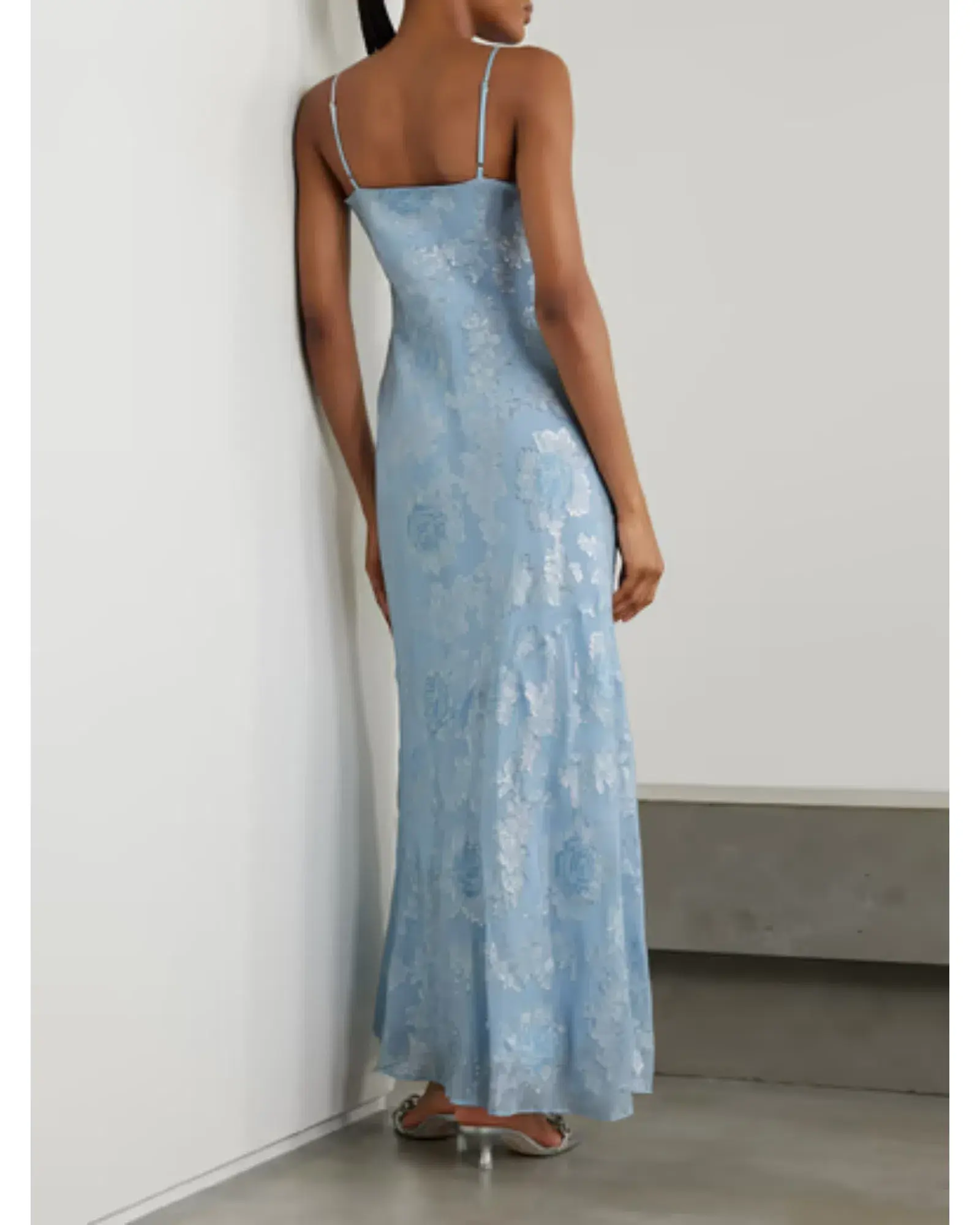 LoveShackFancy June Ruffled Fil-coupé Silk-blend Georgette Dress Blue Size AU 8 - Image 2