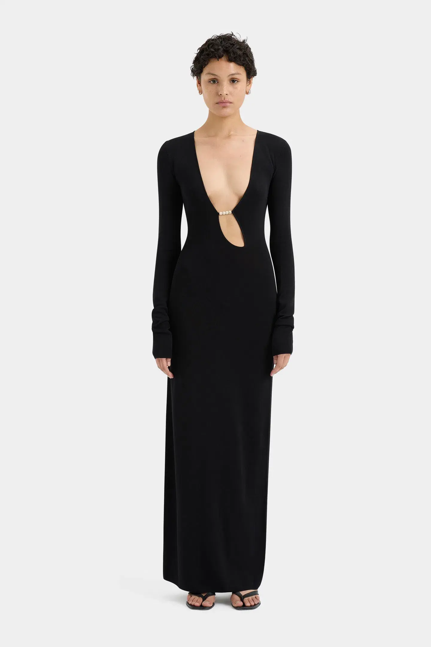 Sir the Label Kinetic Beaded Long Sleeve Maxi Dress Black Size 0 / AU 6 - Image 1