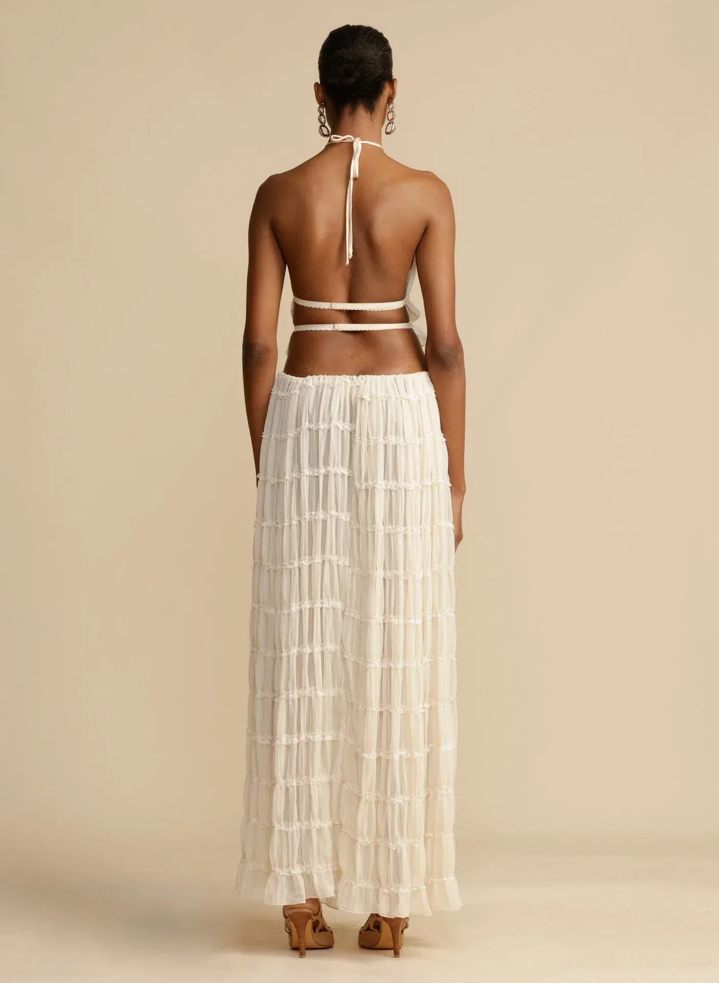 Arcina Ori Juliette Halter Top & Maxi Skirt Set Warm Cream Size S / AU 8 - Image 2