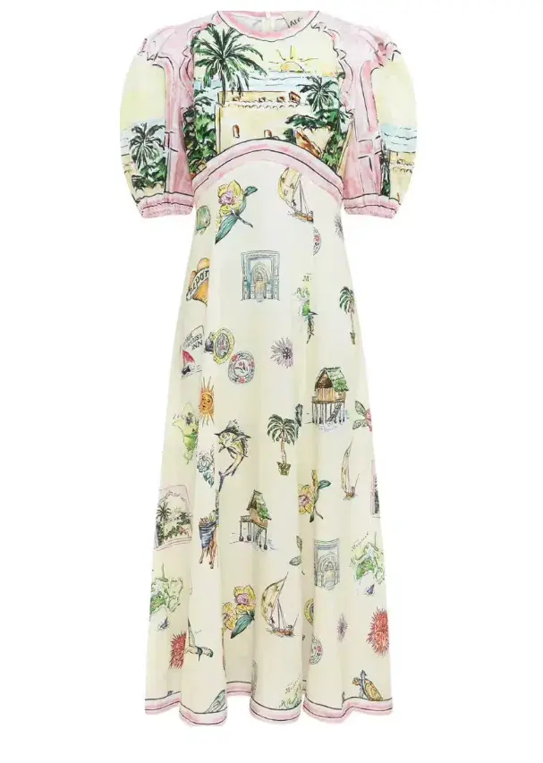 Alemais Sunset Midi Dress Multi Print  Size 12 - Image 9