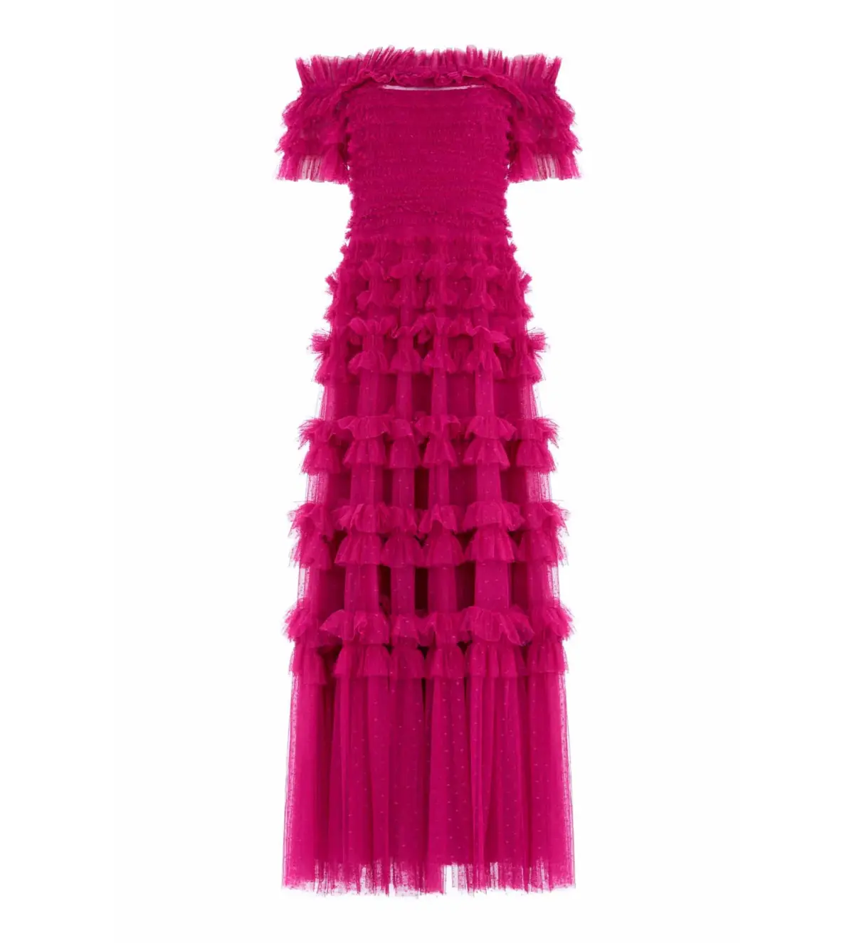 Needle And Thread Lisette Ruffle Off Shoulder Gown Fuschia Size 12 - Image 2