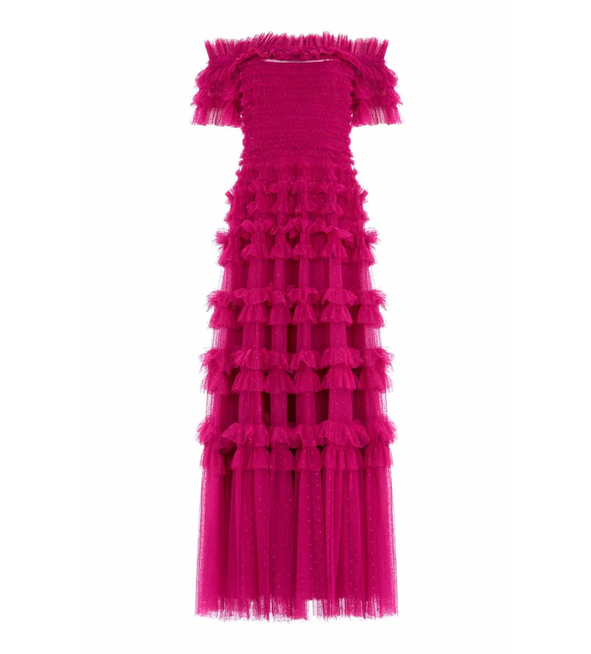 Needle And Thread Lisette Ruffle Off Shoulder Gown Fuschia Size 12 - Image 2