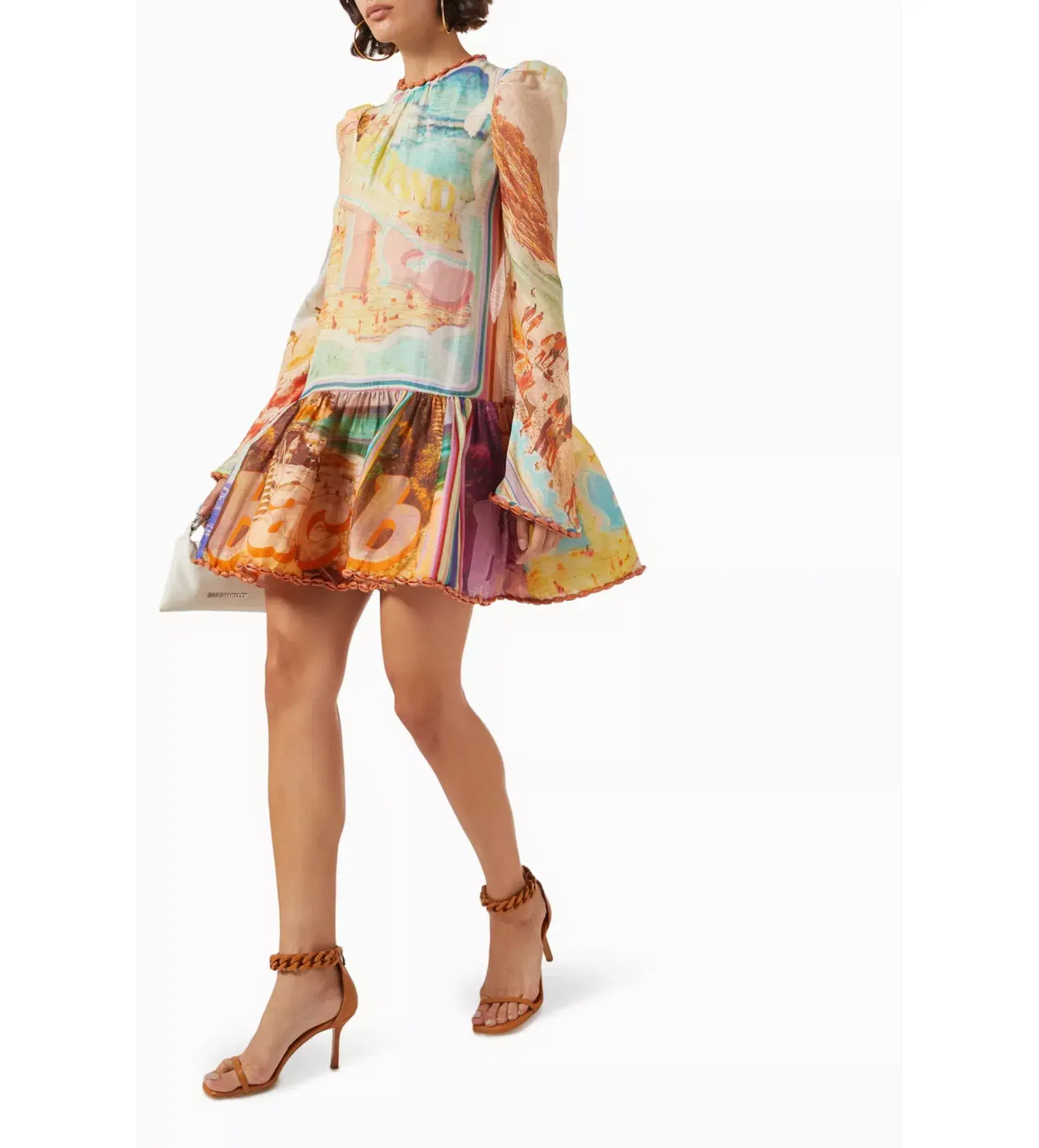 Zimmermann Tama Layered Mini Dress Multi/ Poster Print Size 0/ AU 8  - Image 1