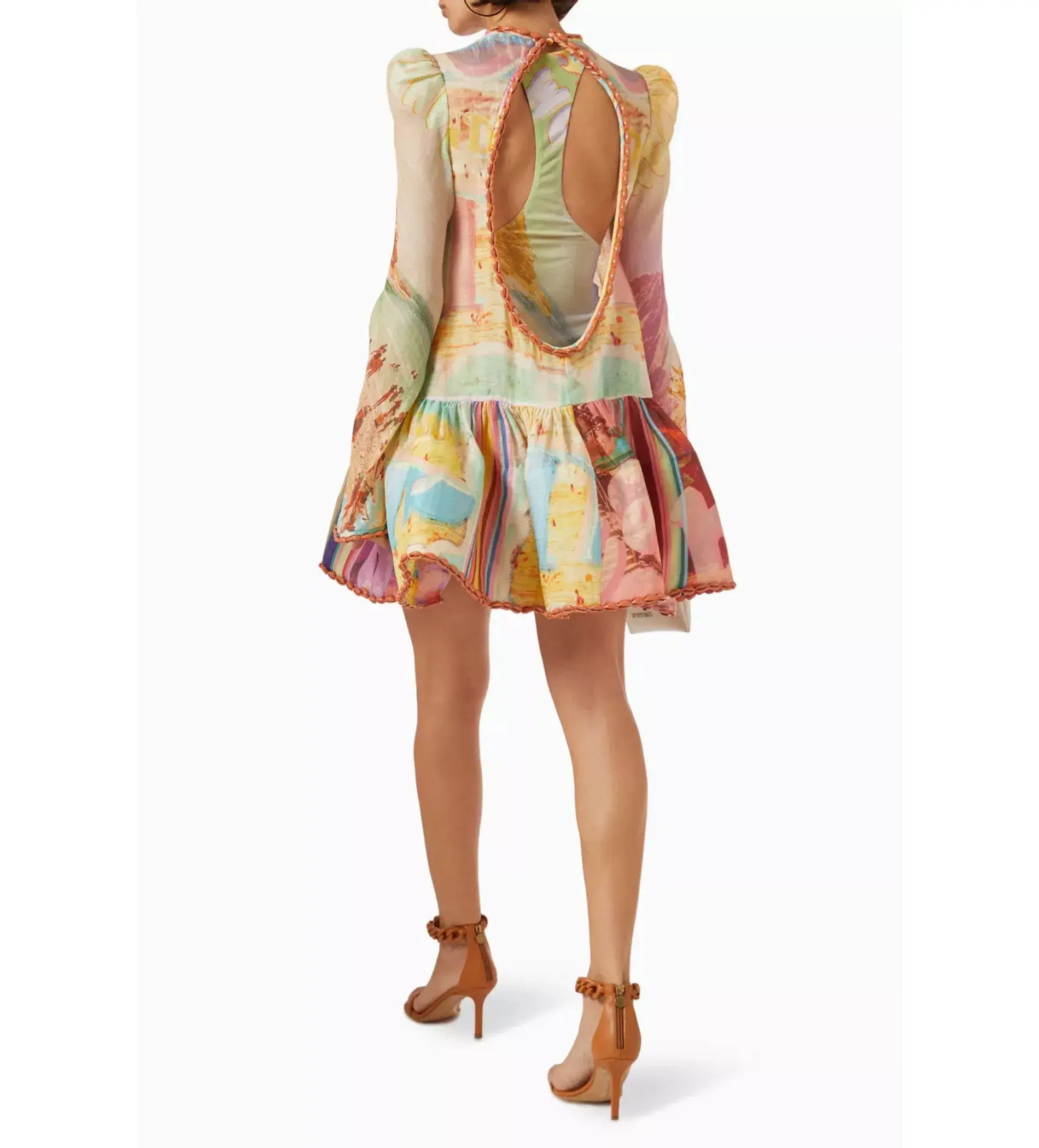 Zimmermann Tama Layered Mini Dress Multi/ Poster Print Size 0/ AU 8  - Image 2