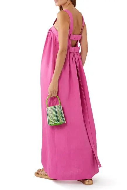 Oroton Bow Detail Sundress Fuchsia Pink Size AU 8 for rent on The Volte - main image