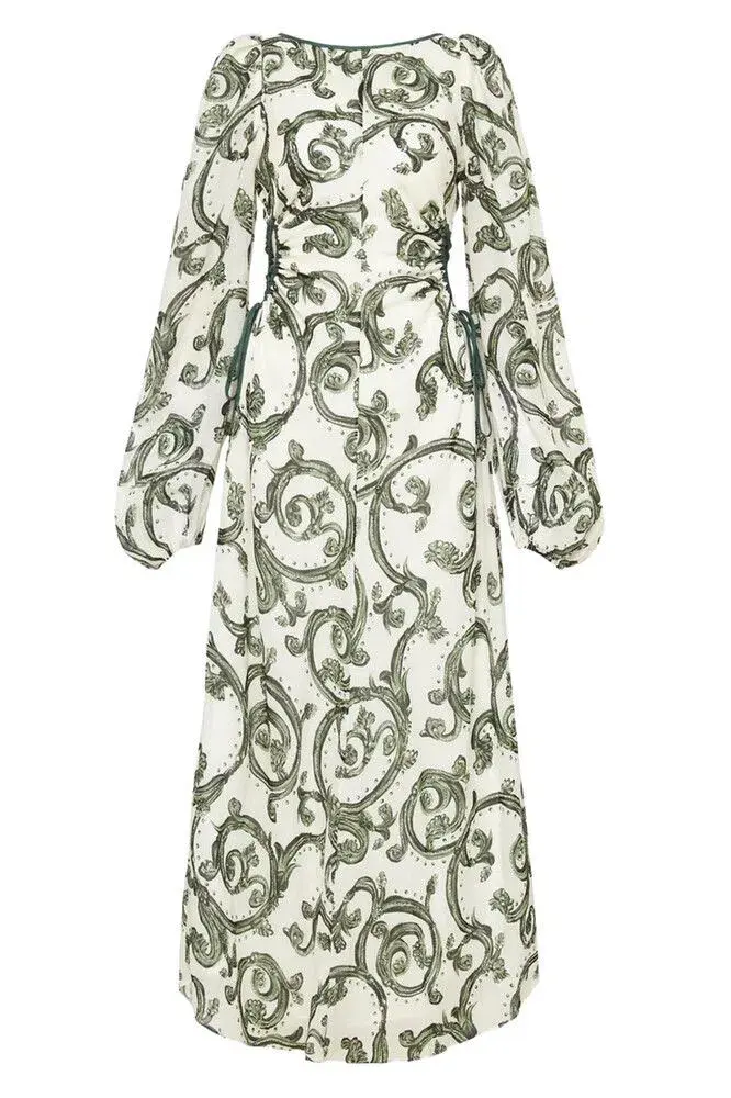 Kate Ford Zelie Cut Out Dress Valentina Print Size 1 / AU 8 - Image 3