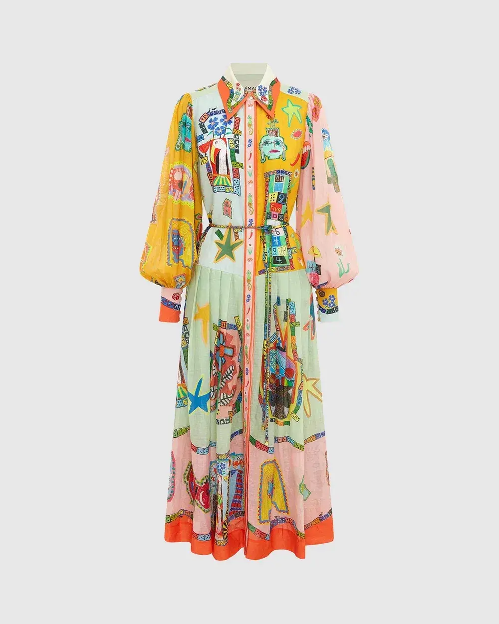 Alemais Players Shirt Dress Print Size 8 - Image 3
