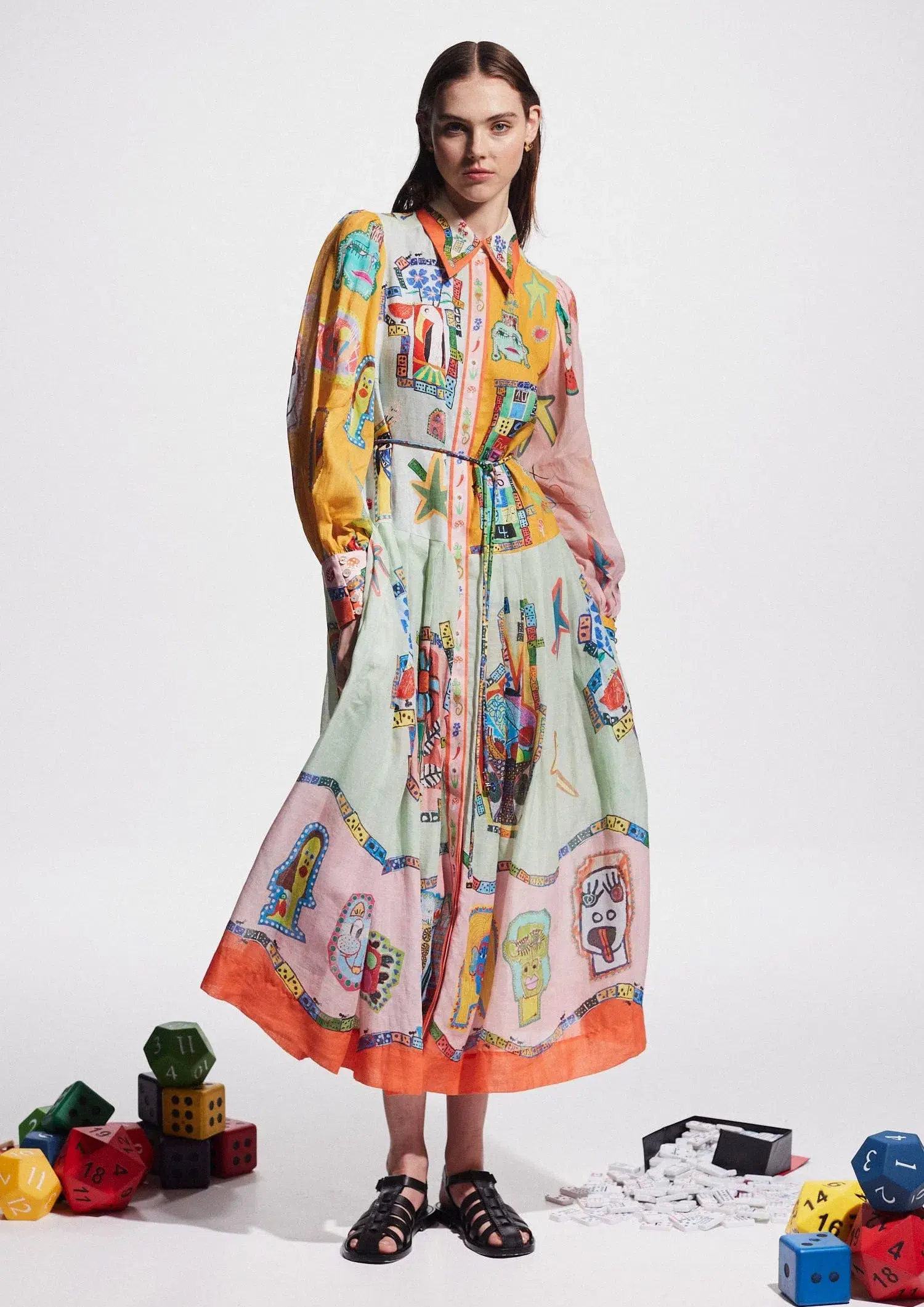 Alemais Players Shirt Dress Print Size 8 - Image 1