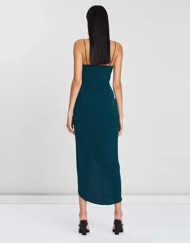 Shona Joy Core Cocktail Dress in Seaweed Green Size 6 - Image 3