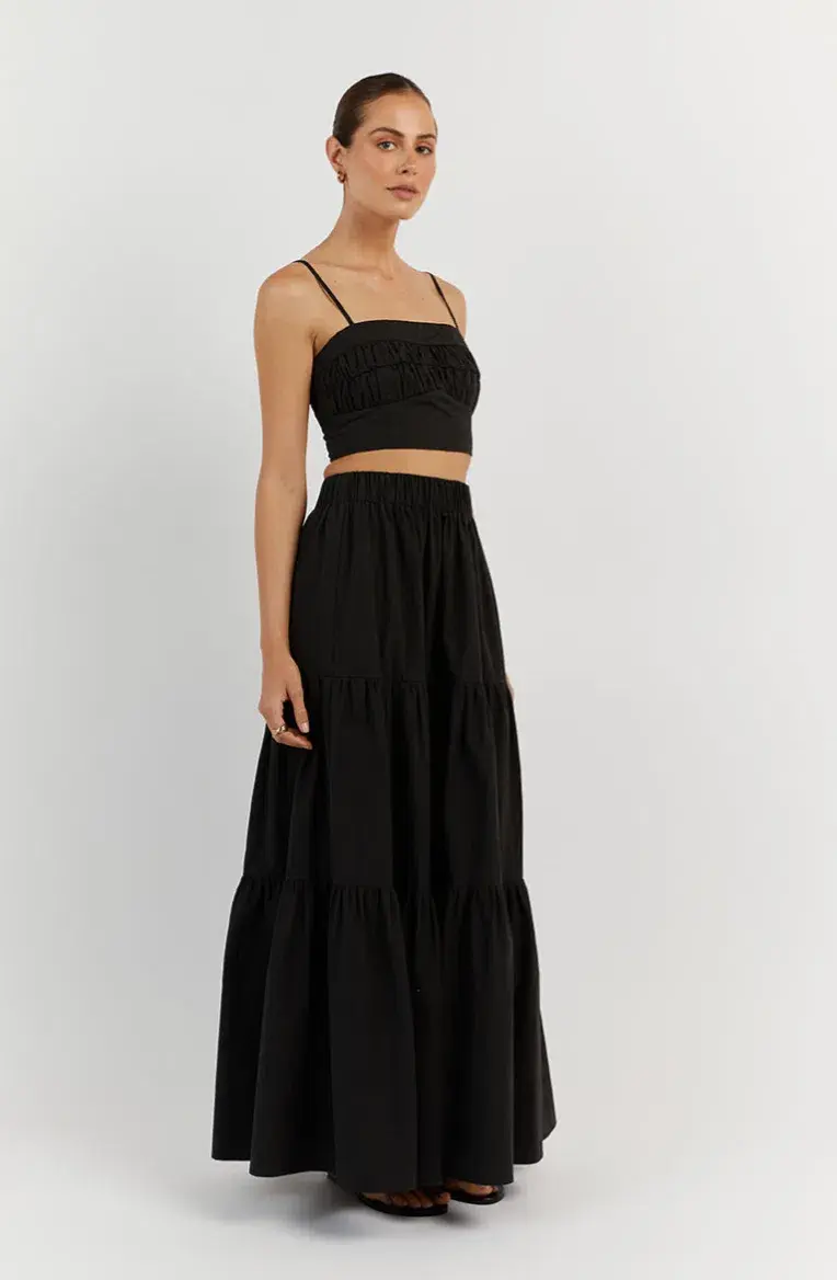 Dissh Elsa Cotton Crop Top & Skirt Set Black Size 6 - Image 5