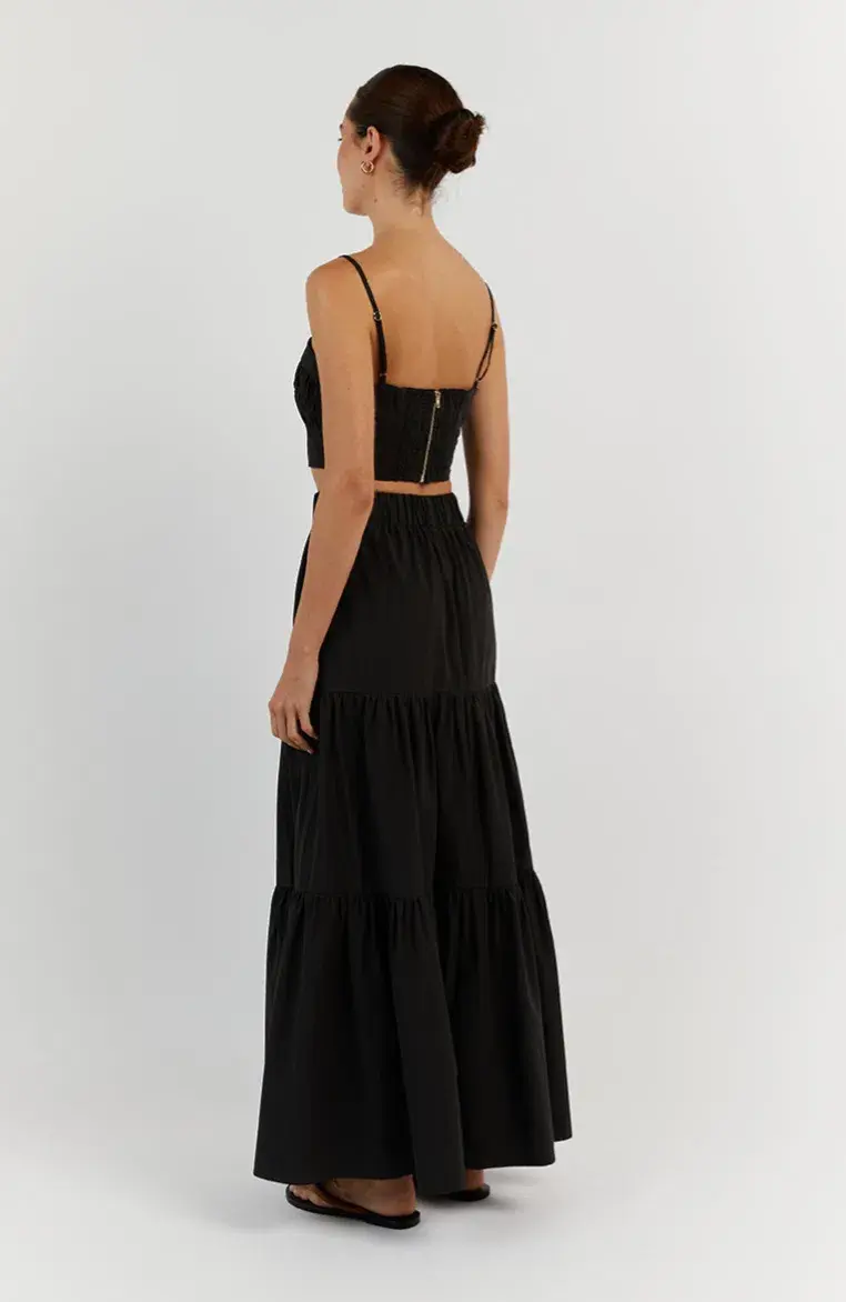 Dissh Elsa Cotton Crop Top & Skirt Set Black Size 6 - Image 3
