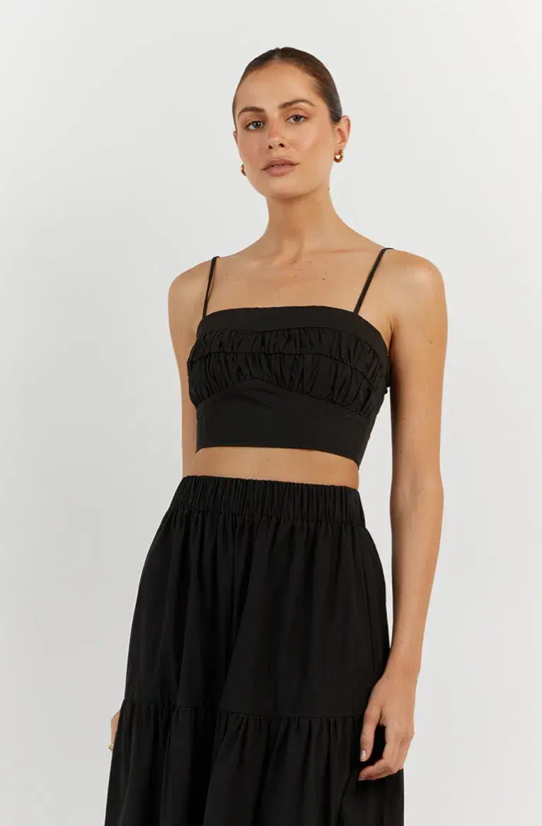 Dissh Elsa Cotton Crop Top & Skirt Set Black Size 6 - Image 2
