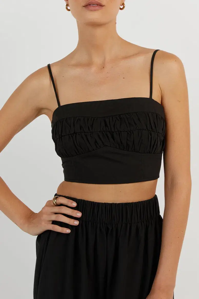 Dissh Elsa Cotton Crop Top & Skirt Set Black Size 6 - Image 6