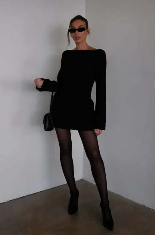Henne Patrizia Mini Dress Black Size 12 - Image 6