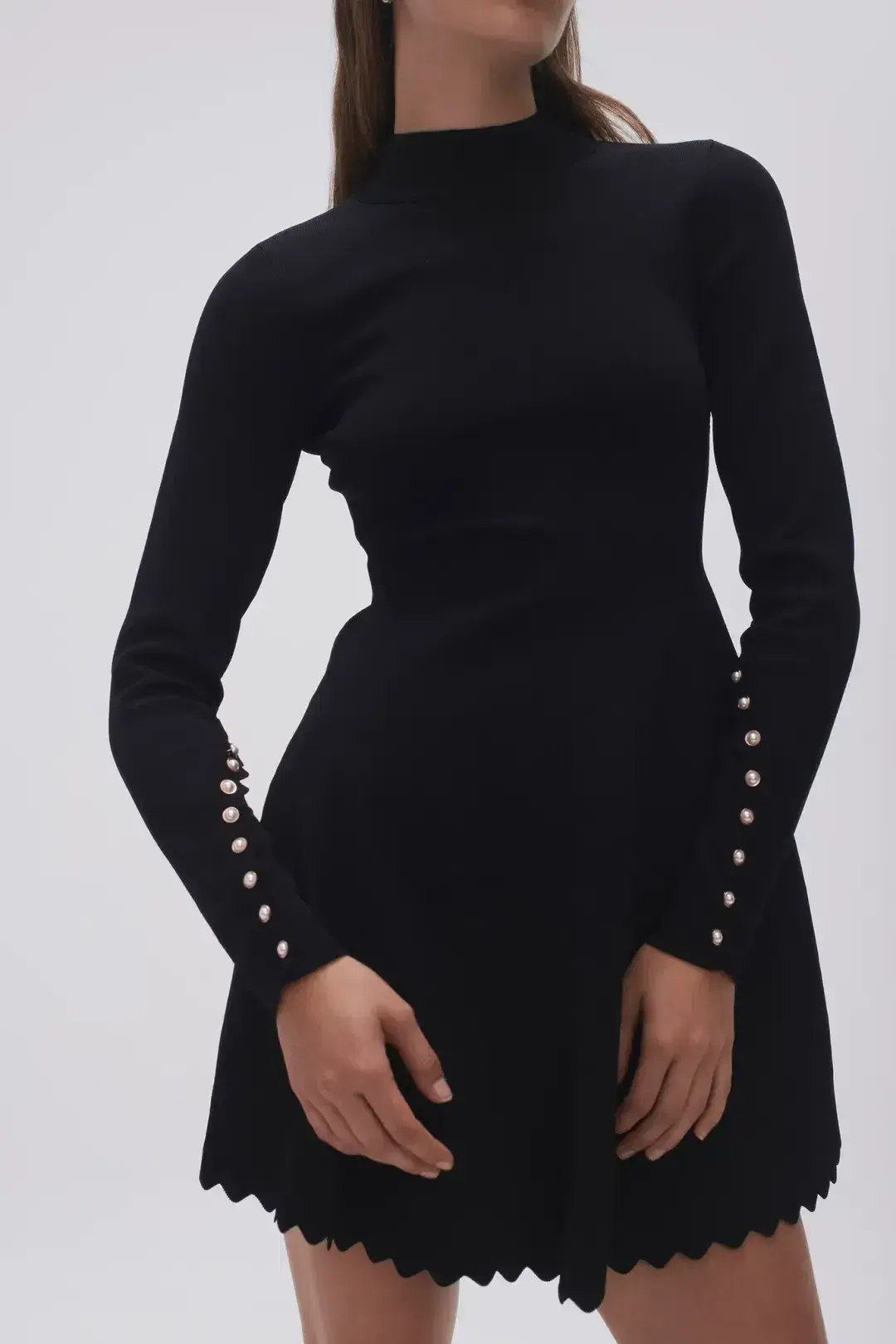 Aje Sylvia Knit Mini Dress Black Size XL / Au 14 for rent on The Volte - main image