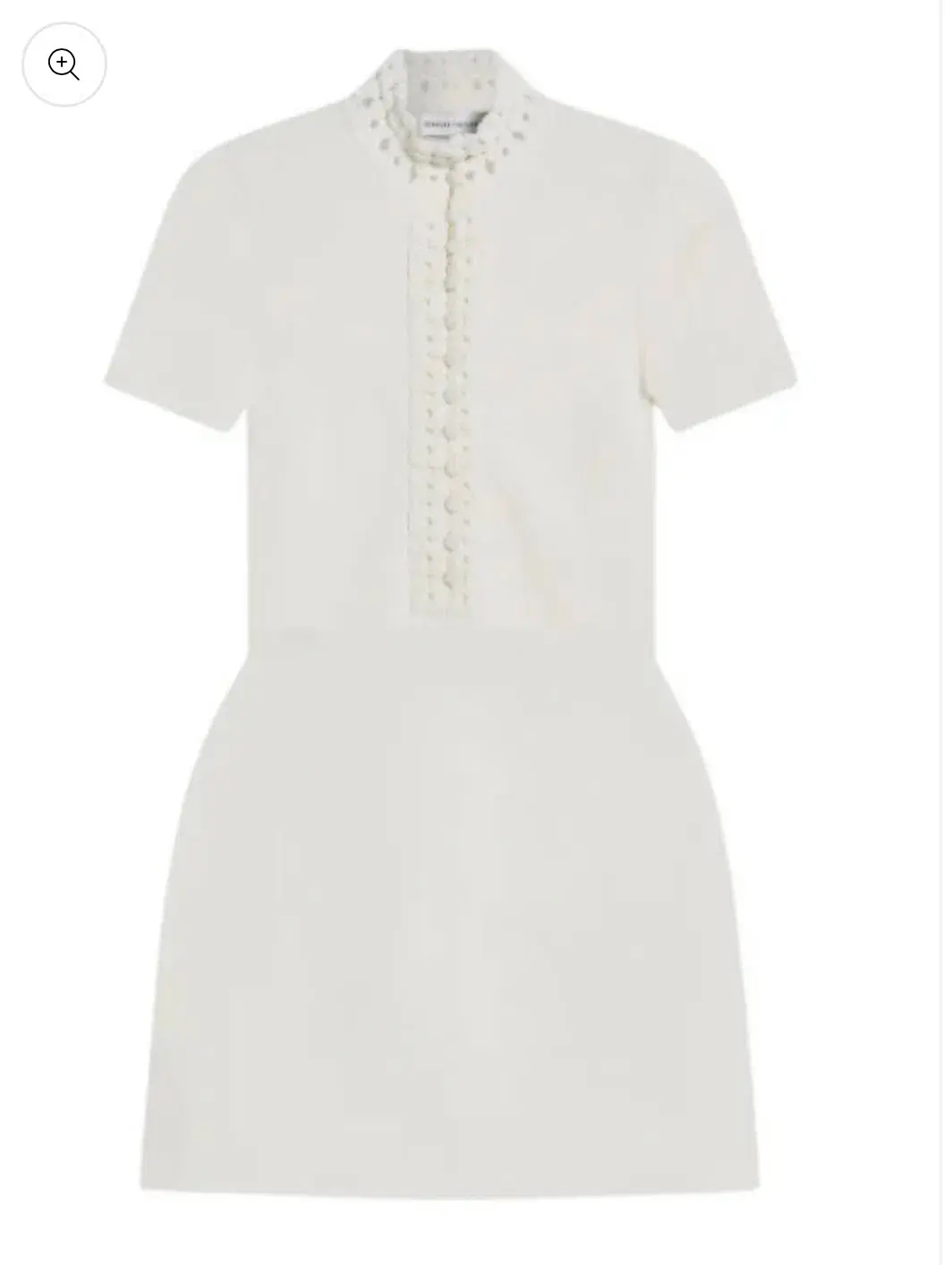 Scanlan Theodore Crepe Knit Mini Dress White Size S/ AU 6 - Image 3