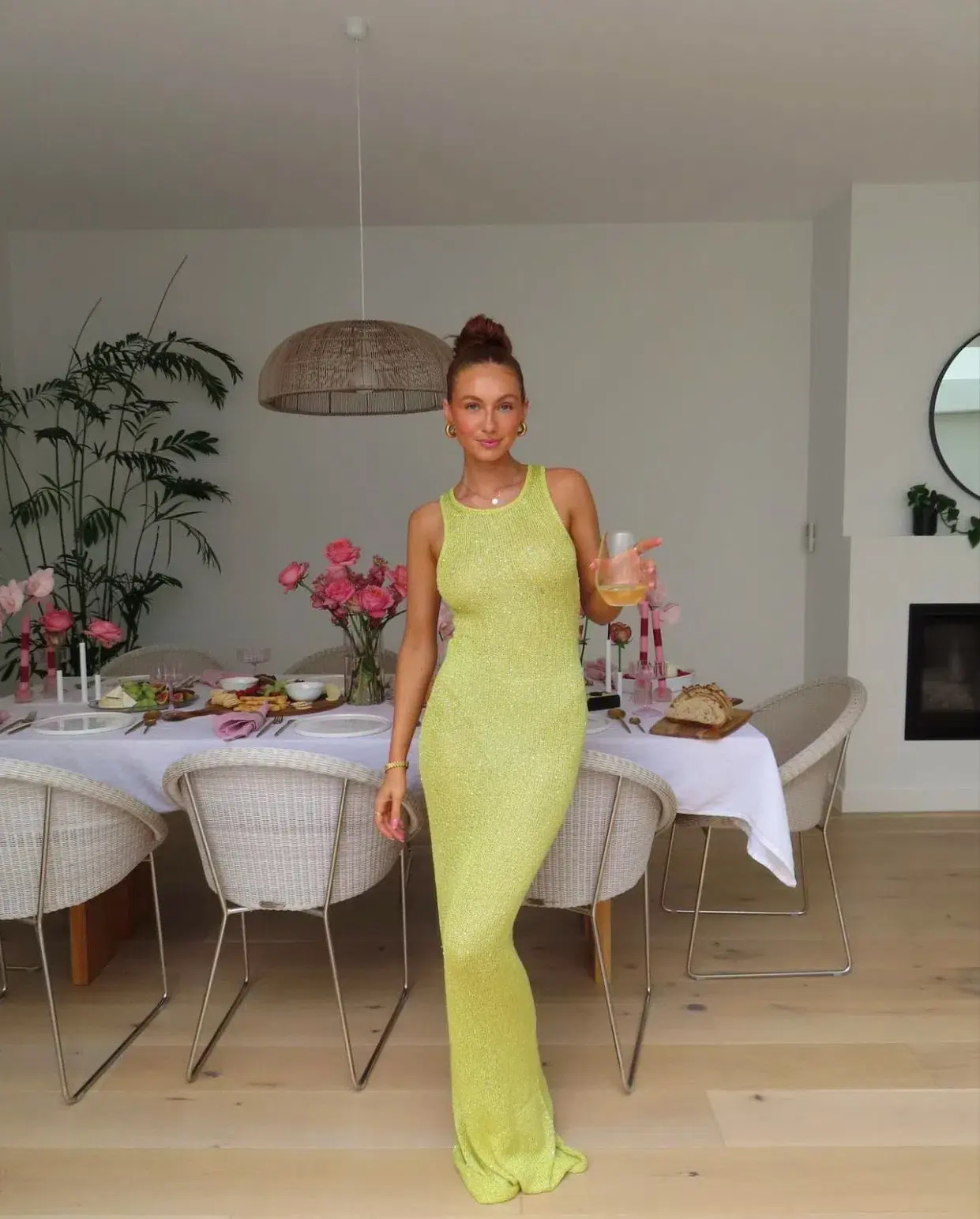 Asta Resort Natalia Dress in Chartreuse Sequin Size S / AU 8 - Image 4