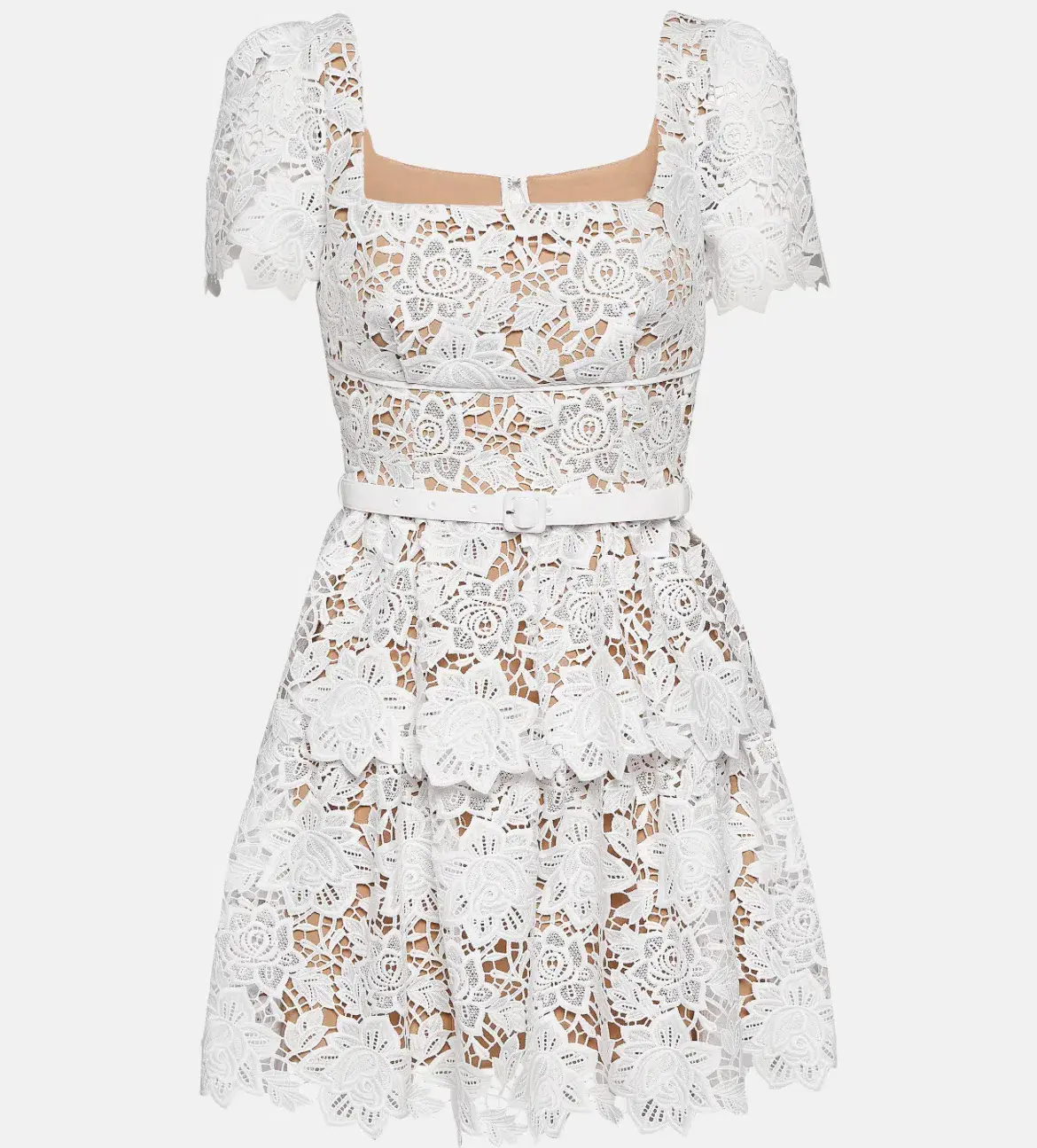 Self Portrait Bridal Lace Mini Dress White Size AU 8 - Image 5