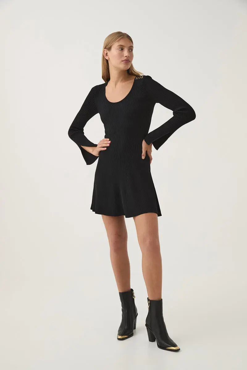 Aje Zeitgeist Knit Mini Dress Black Size M / AU 10 for rent on The Volte - main image