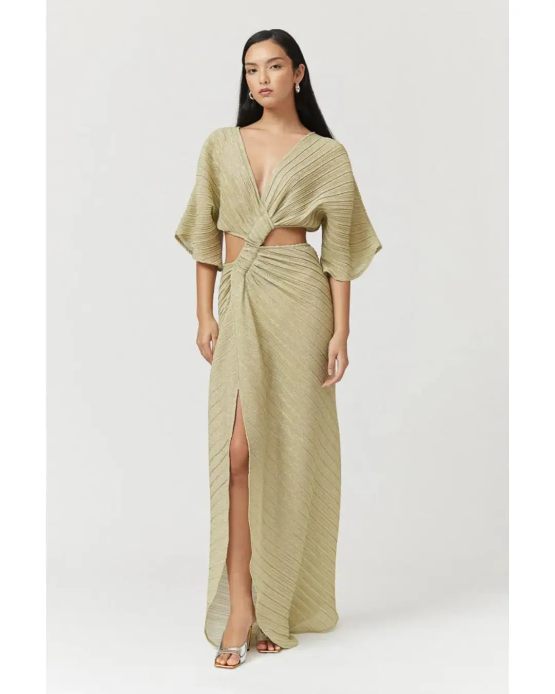 Suboo Stevie Cross-over Midi Dress in Gold Size AU 6 for rent on The Volte - main image
