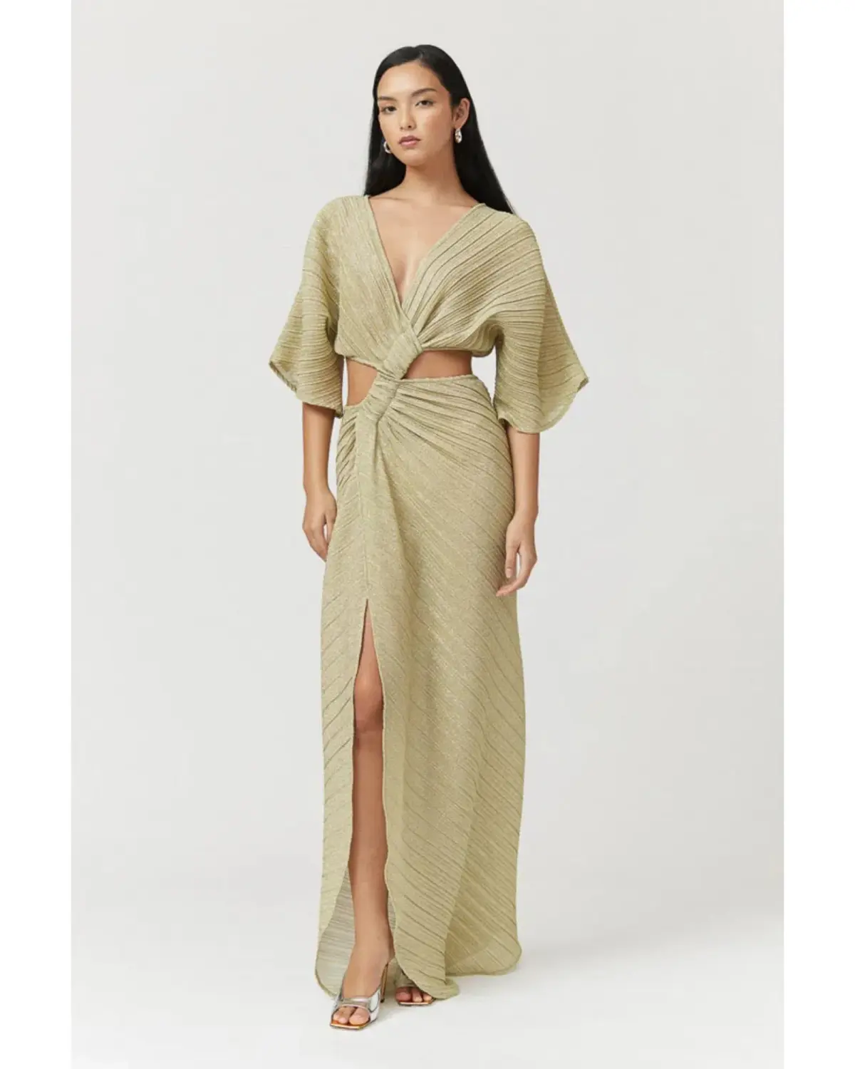 Suboo Stevie Cross-over Midi Dress in Gold Size AU 6 - Image 1