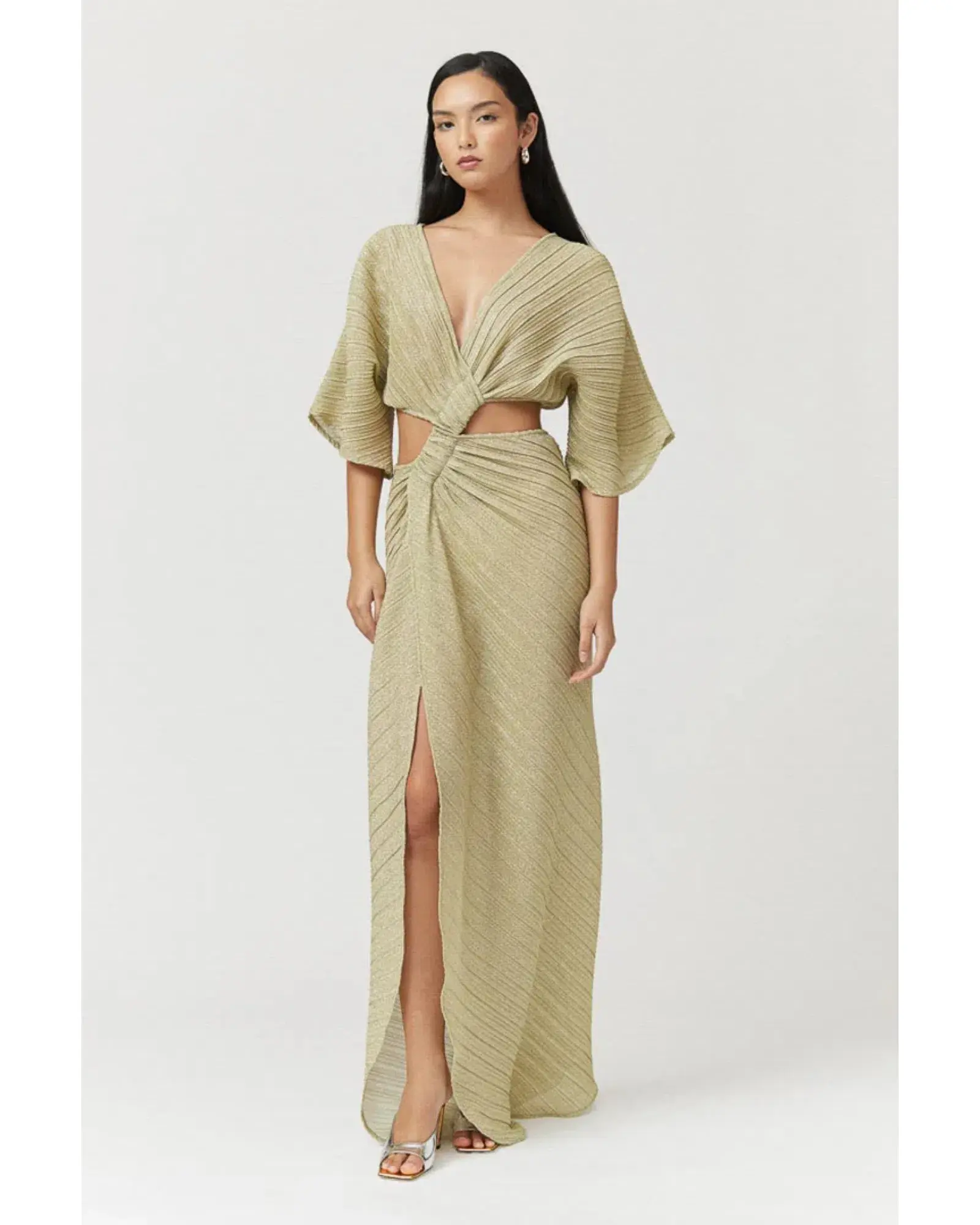 Suboo Stevie Cross-over Midi Dress in Gold Size AU 6 - Image 1