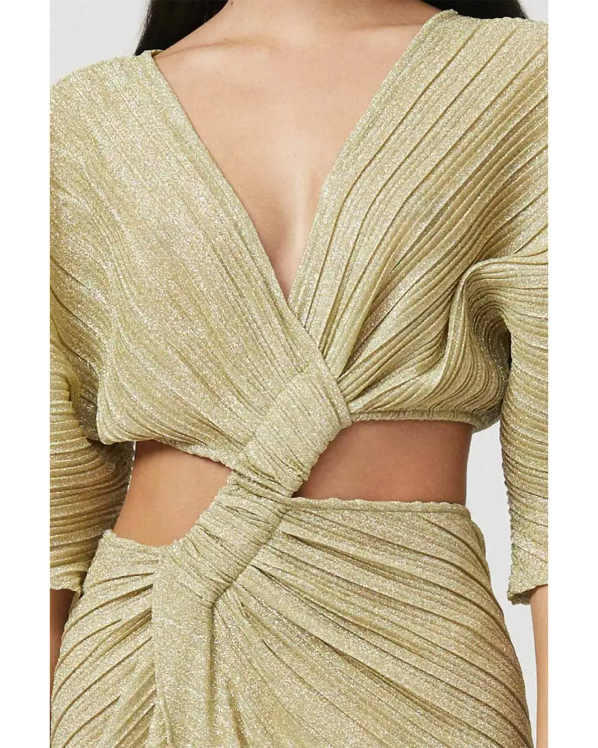 Suboo Stevie Cross-over Midi Dress in Gold Size AU 6 - Image 3