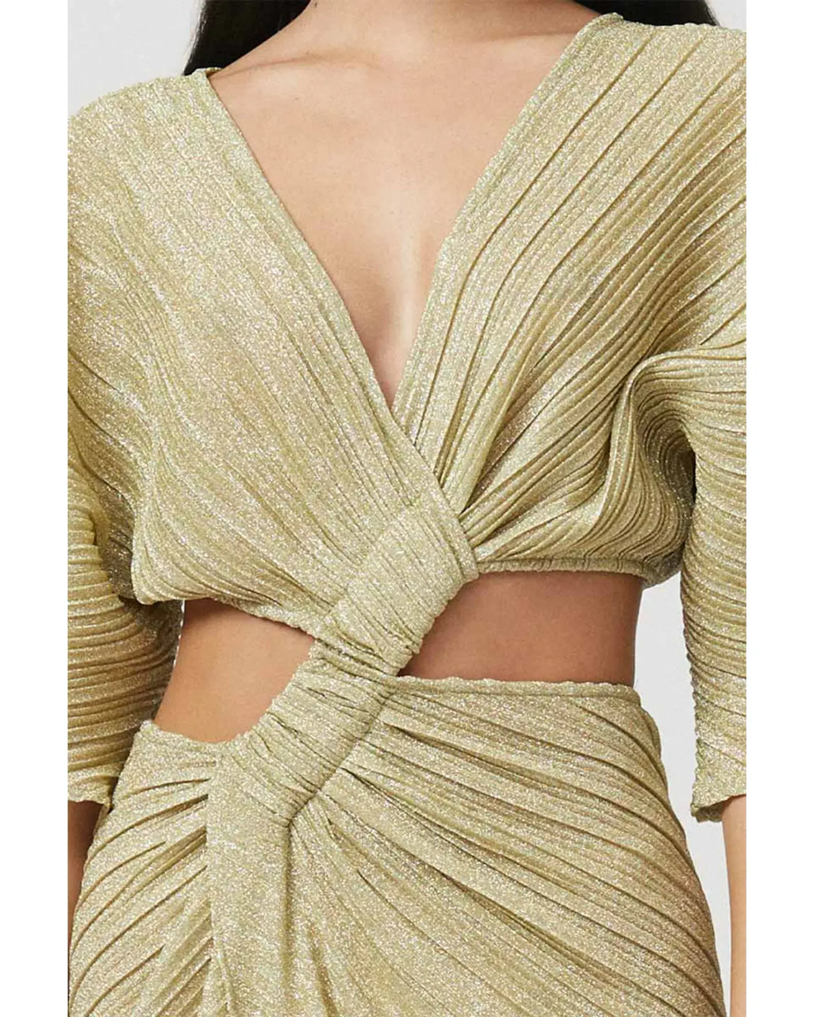 Suboo Stevie Cross-over Midi Dress in Gold Size AU 6 - Image 3