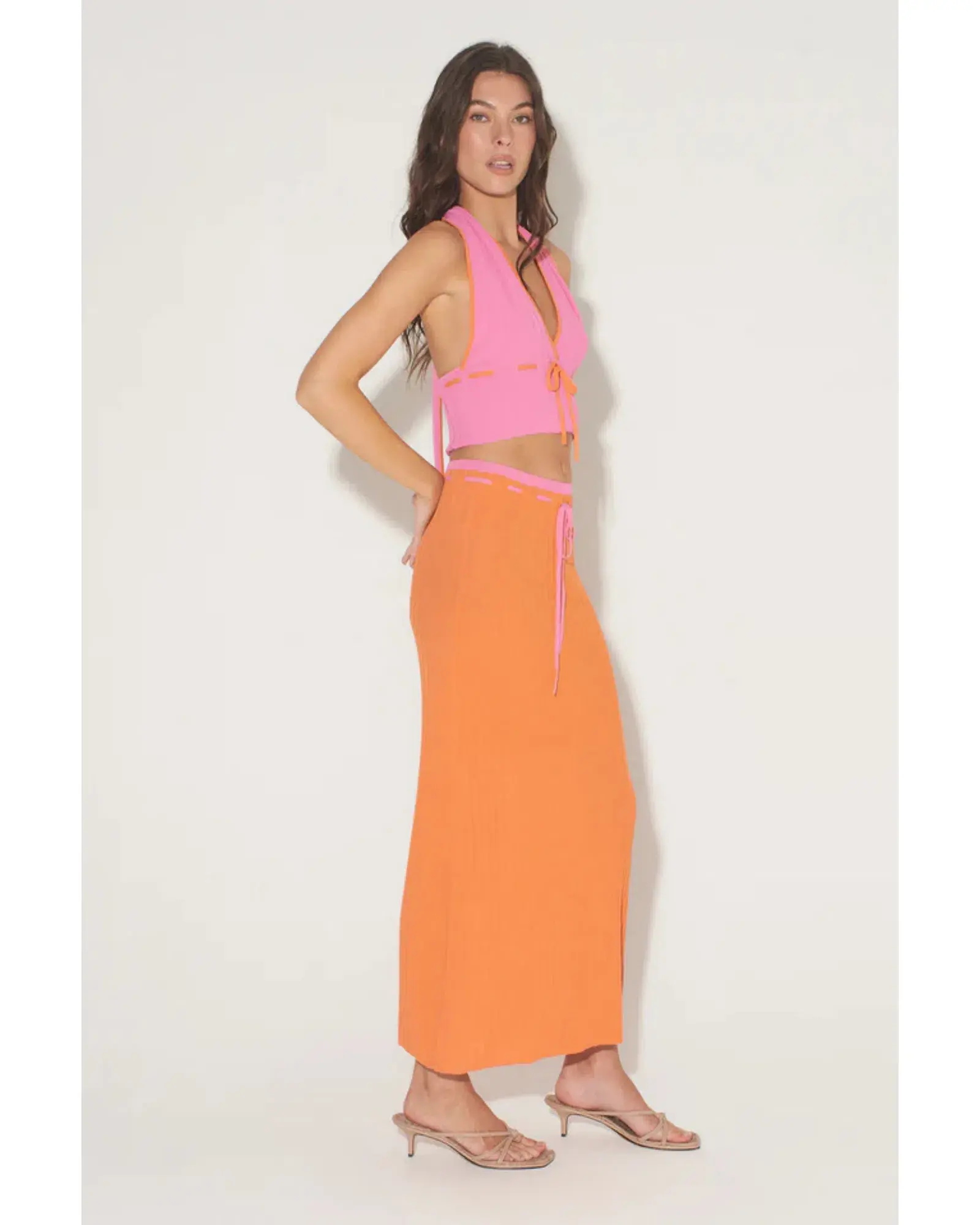 Hansen & Gretel Frankie Top Size XXS / AU 4 and Lacey Skirt Size XS / AU 6 Set Grapefruit - Image 2