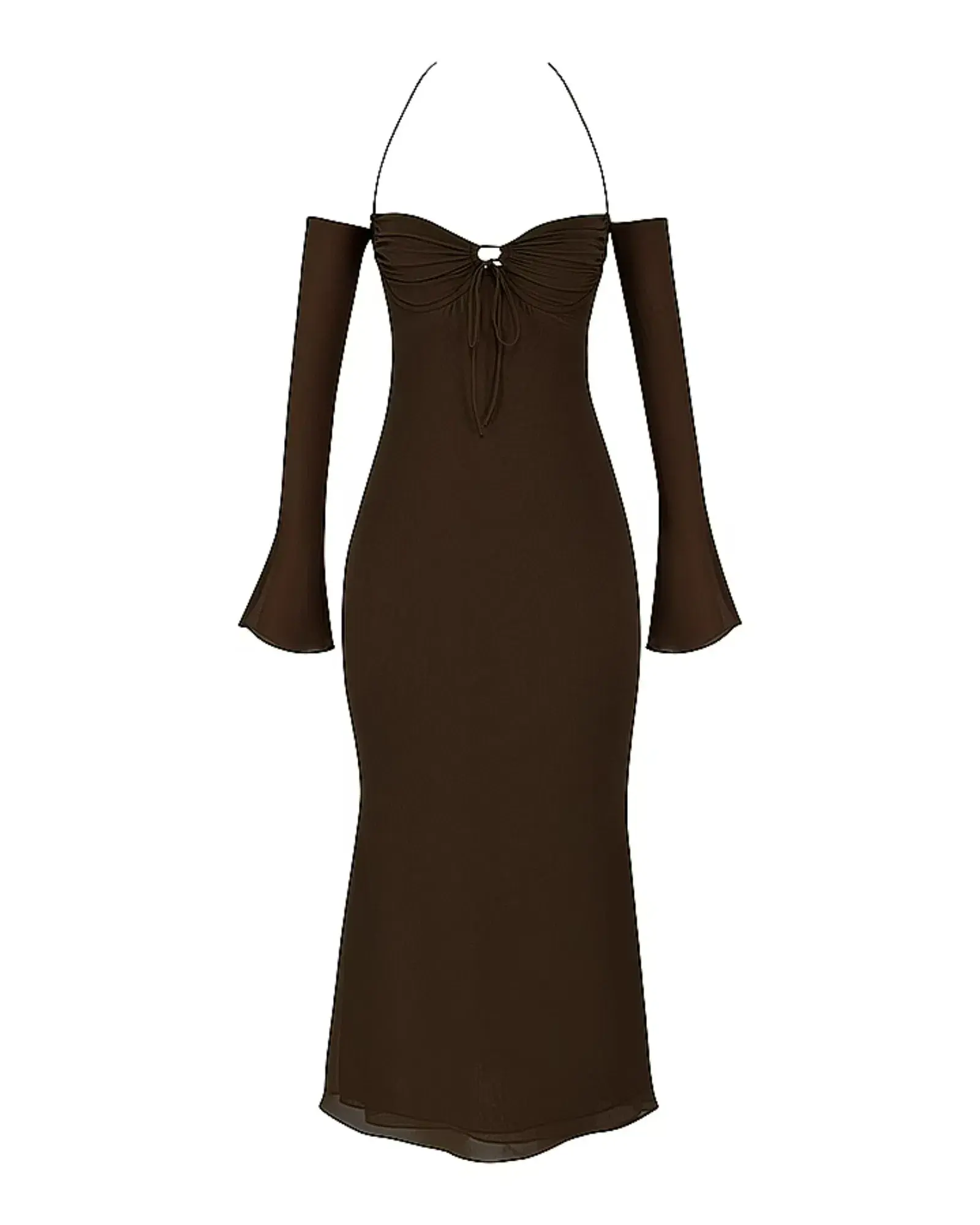 House of CB Naomi Midi Dress in Espresso Brown Size AU 6 - Image 4